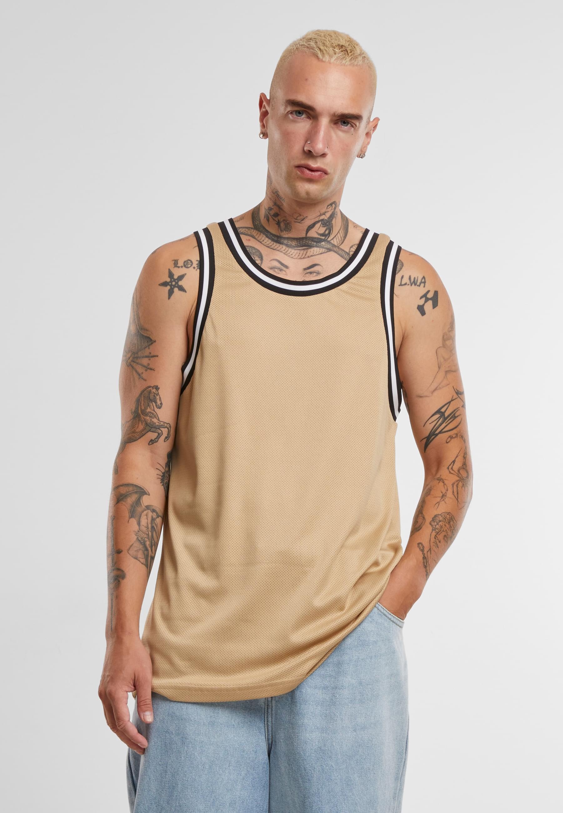 URBAN CLASSICS Tanktop »Urban Classics Herren Mesh Tanktop«, (1 tlg.)