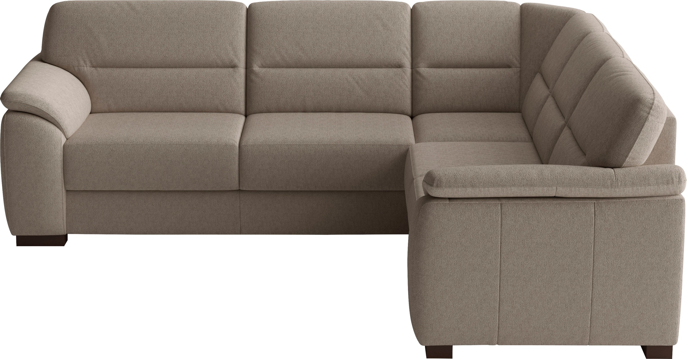 sit&more Ecksofa "Montego L-Form, B: 256 cm, große Stoffauswahl, Komfortsitzhöhe 46 cm" optional Schlaffunktion und Schubkasten mit Stauraum
