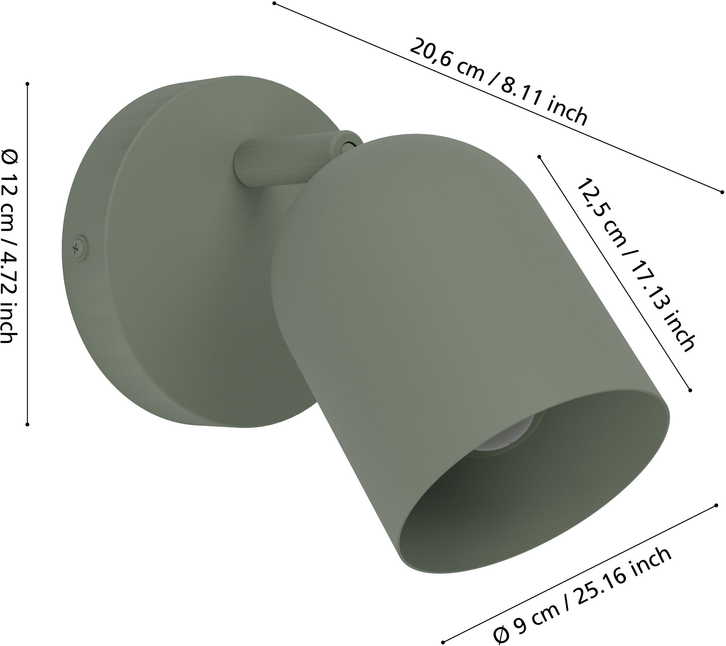 EGLO Deckenleuchte »TILSTON Spotlampe - Stahl - E14 - 1X40W - IP20« E14 1 Stk. Wandleuchte, Wandspot, schwenkbar, Strahler, L12 x H15,5 x AL12 cm