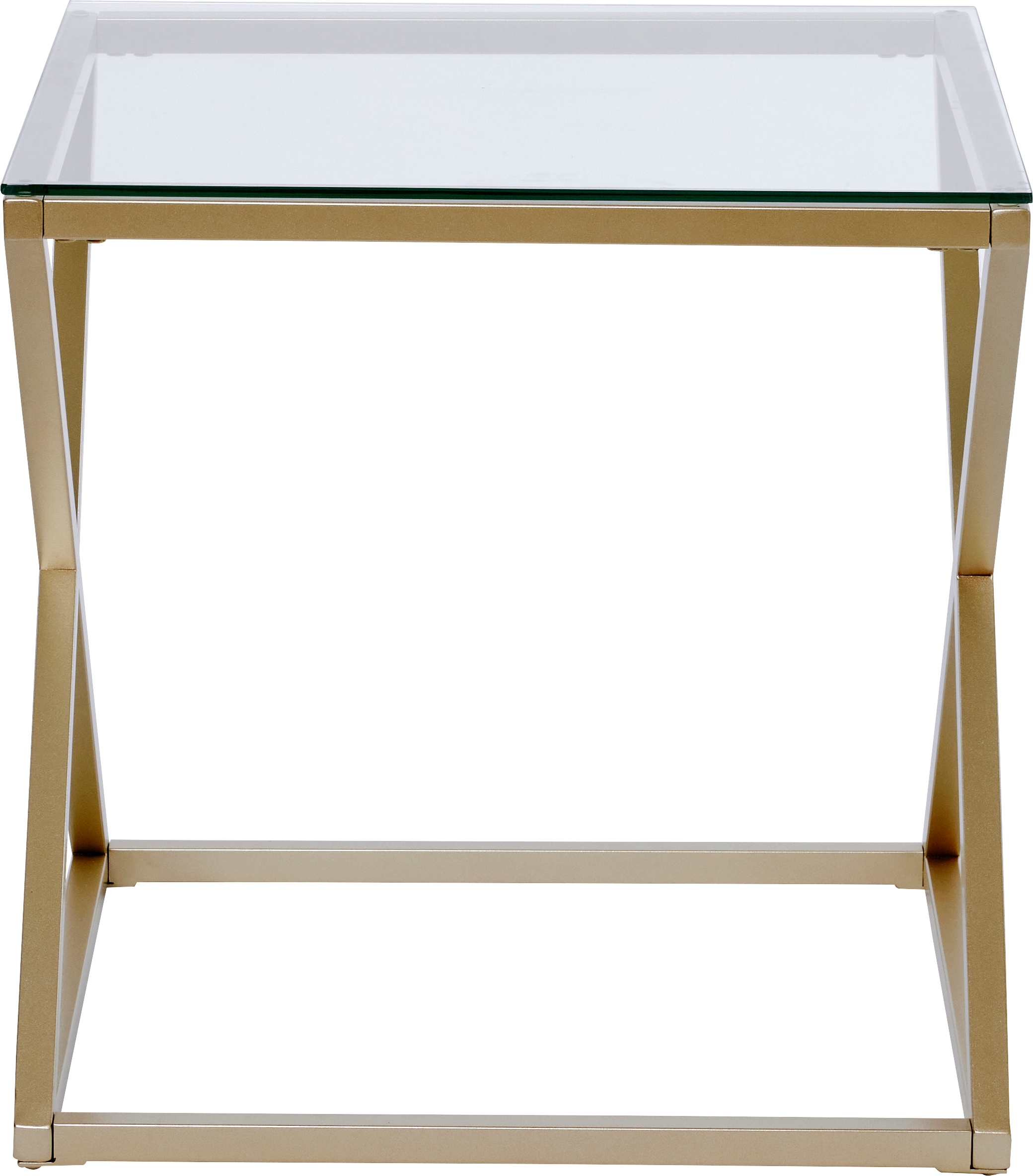 Jahnke Beistelltisch »XTRA BY SIDE«, (1 St.), Nachttisch/Beistelltisch in Gold-Look, aus Sicherheitsglas gefertigt