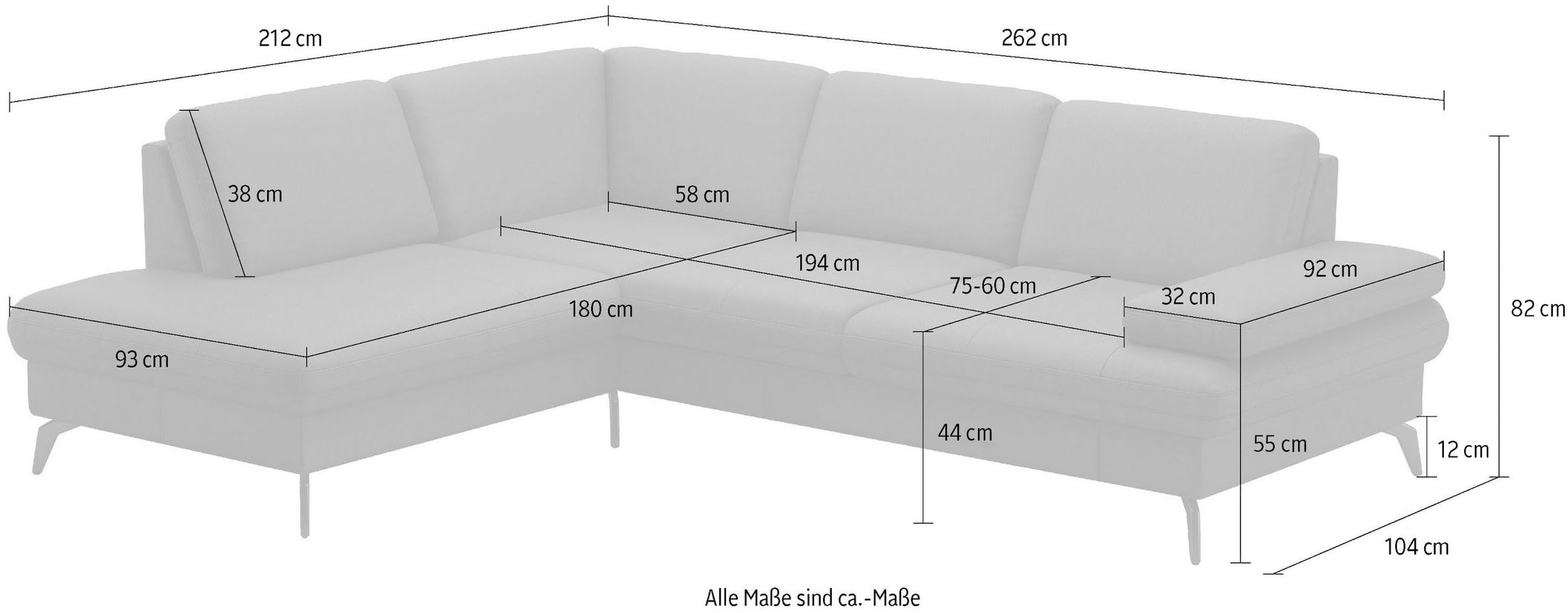 sit&more Ecksofa »Morris L-Form, inkl. Sitztiefenverstellung«, wahlweise mit Armteilverstellung, Bettfunktion & Bettkasten