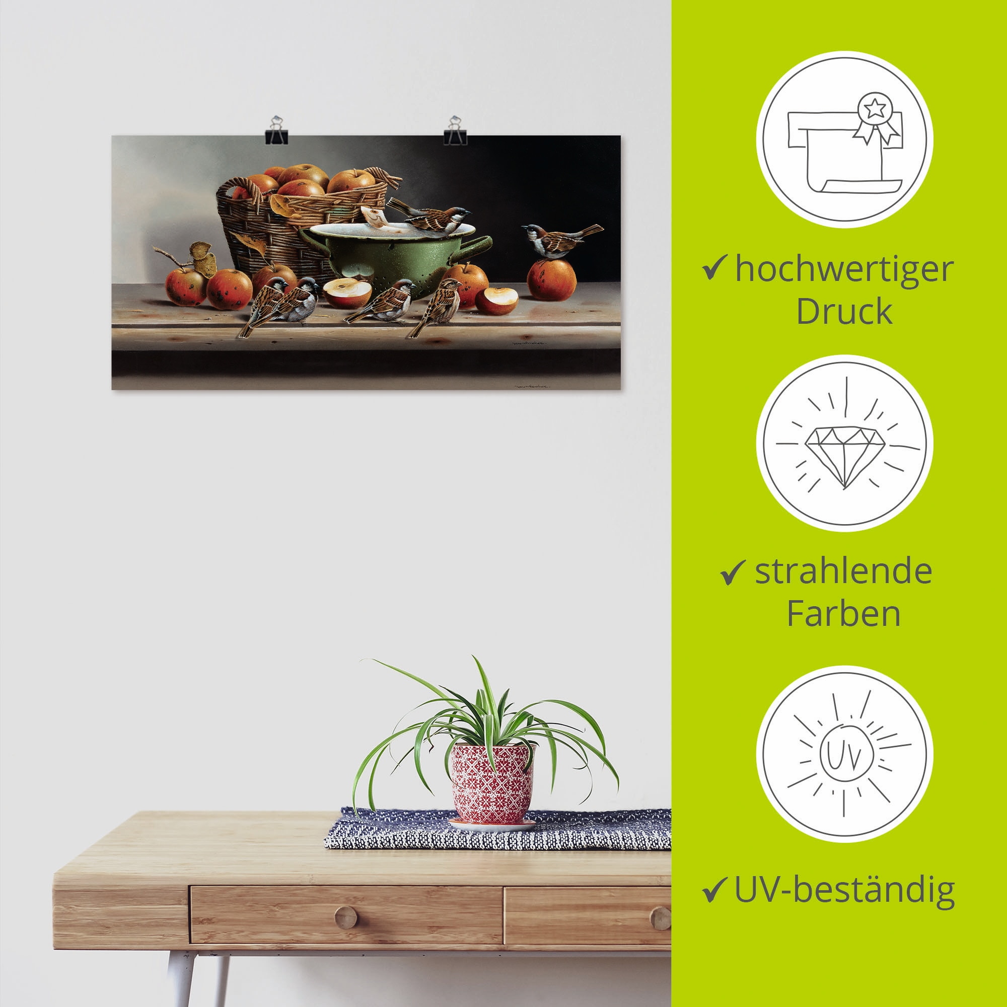 Artland Wandbild »Haus Spatzen I«, Arrangements, (1 St.), als Leinwandbild, Poster in verschied. Größen