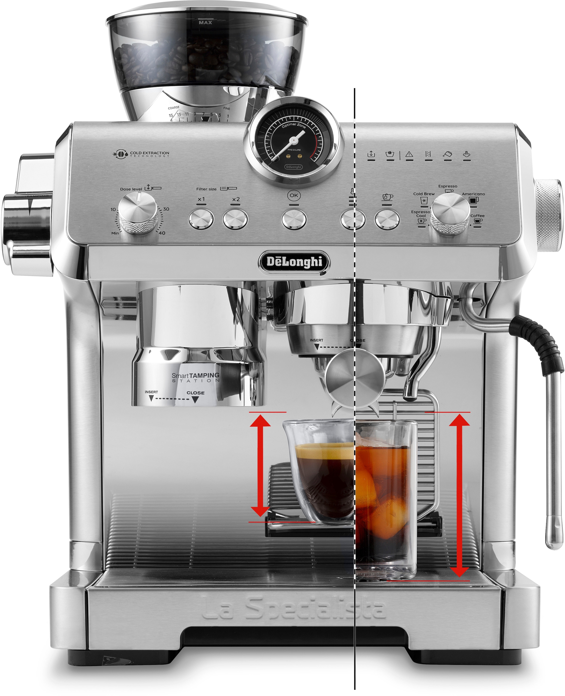 De'Longhi Espressomaschine »La Specialista Opera Cold Brew EC9555.M«, Metall