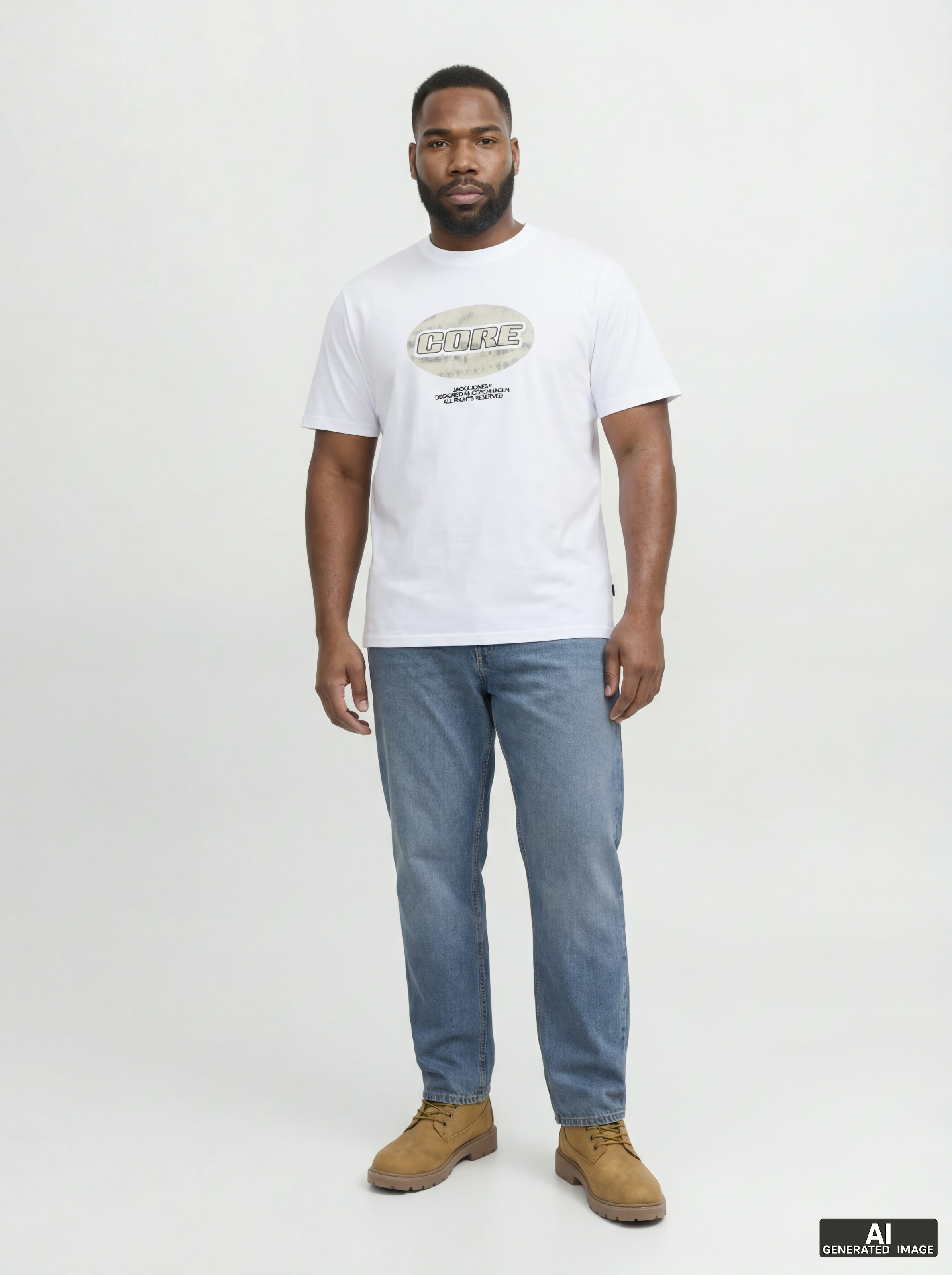 Jack & Jones PlusSize »JCOLIDO AOP FRONT PRINT TEE SS CRE PLS« mit Logo Print