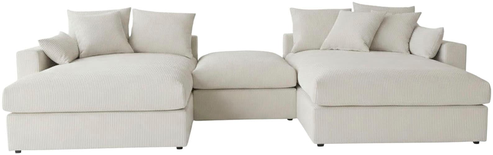 OTTO home Wohnlandschaft »Cosy Lounge U-Form, Breite 385 cm« Mega-Sofa mit Cordstoff bezogen, mit Federkern & 5 Zierkissen