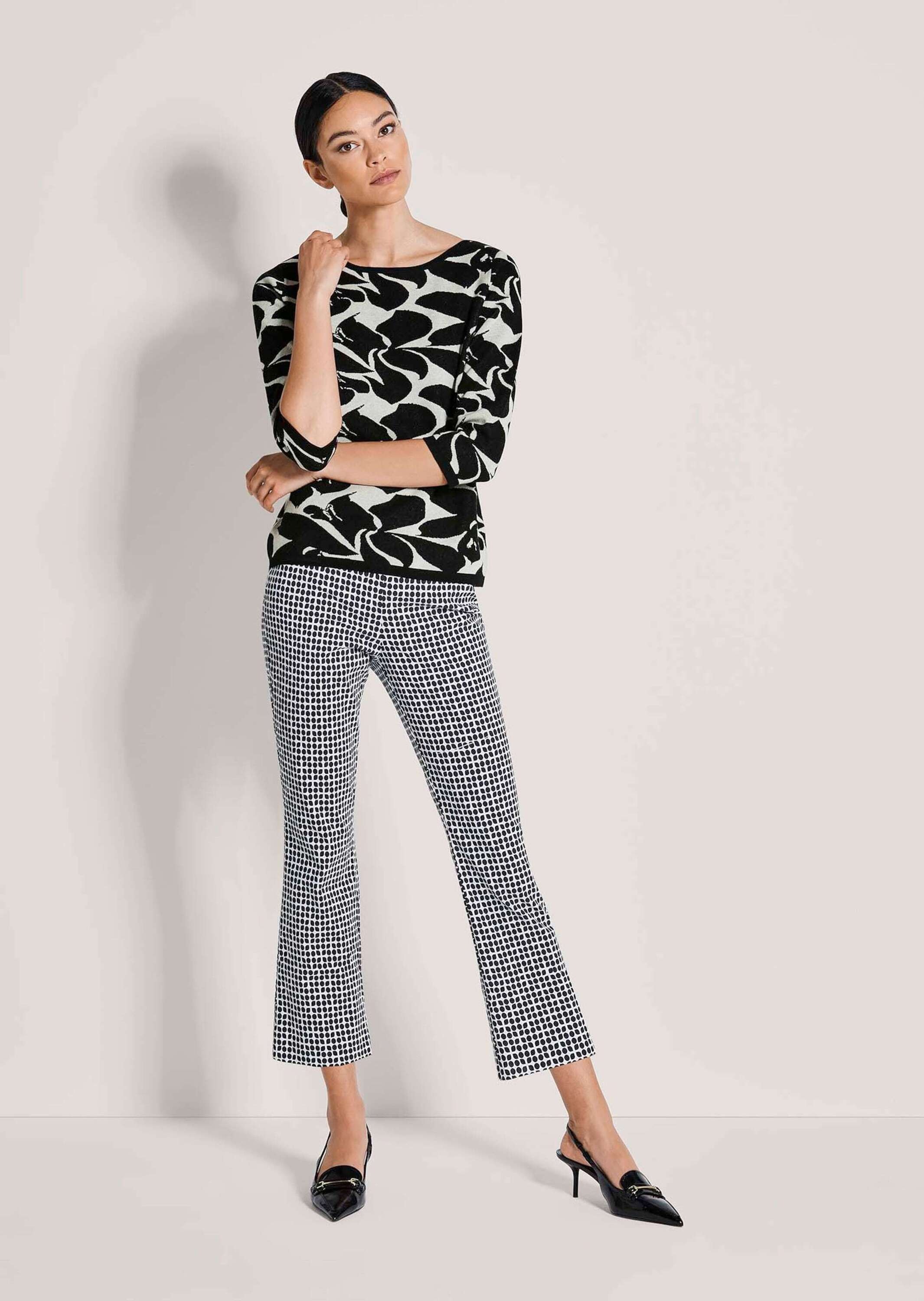 MADELEINE Longpullover "Feinstrickpullover Jacquardpullover mit grafischem günstig online kaufen