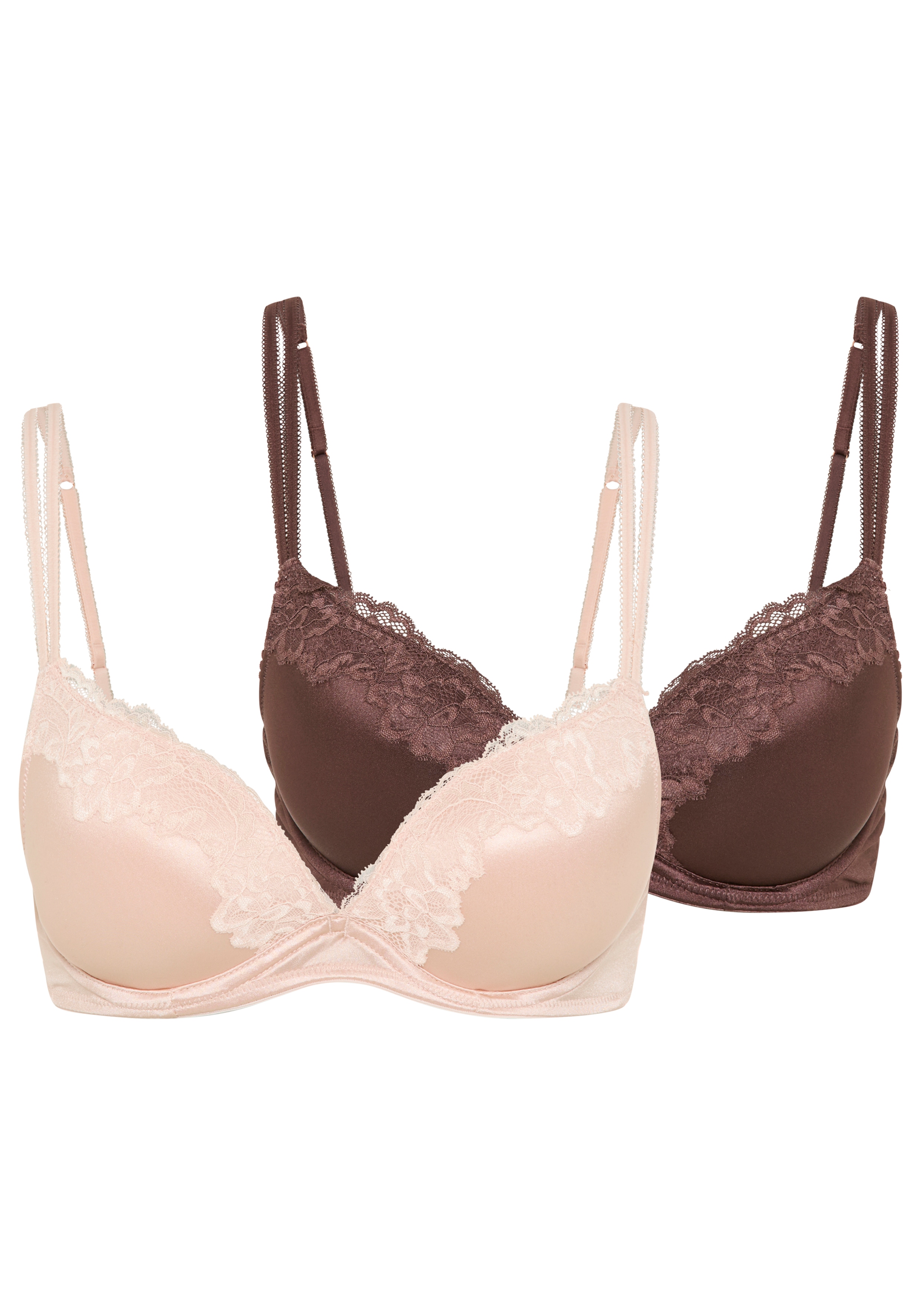 Dorina Push-up-BH "Origins Shiny Micro" vorgeformte Cups, Spitzendetails, Doppelträger vorn