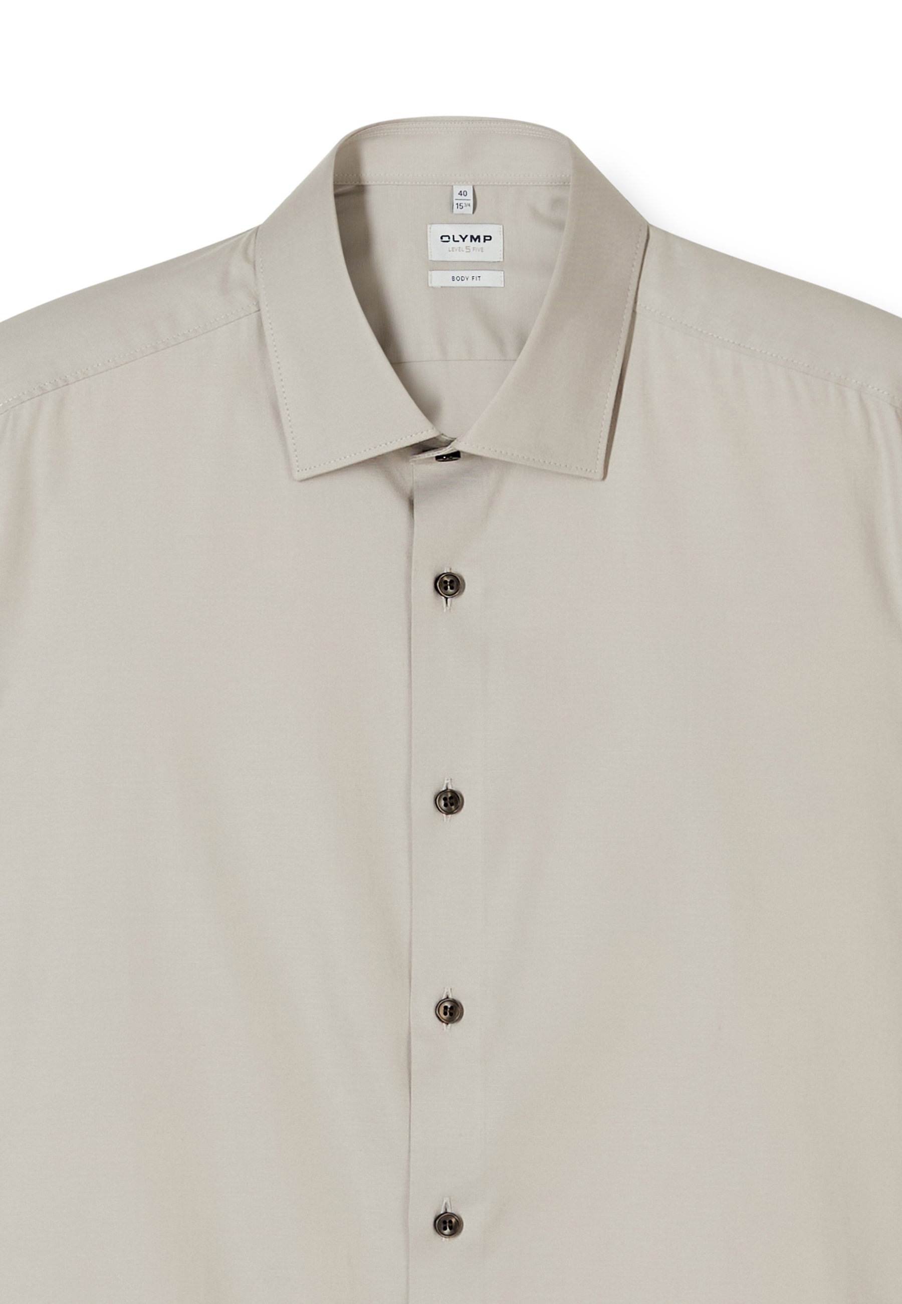 OLYMP Level Five Body Fit Shirt Taupe 43 4