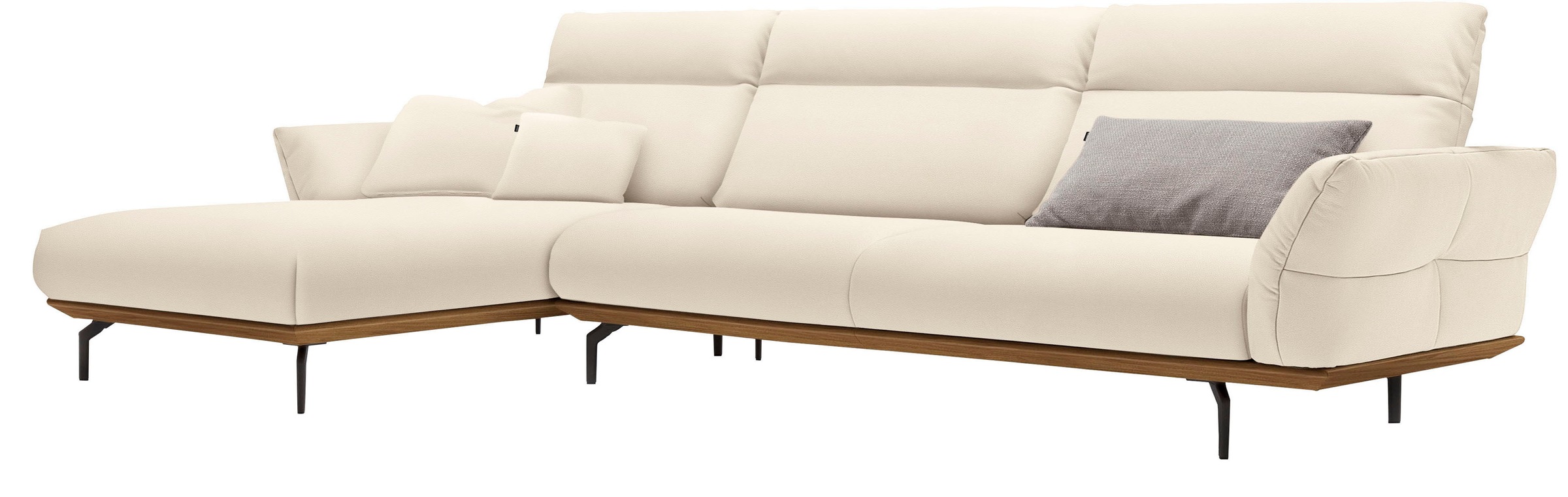 Creation BY ROLF BENZ Ecksofa "CR.460", Sockel in Nussbaum, Winkelfüße in U günstig online kaufen