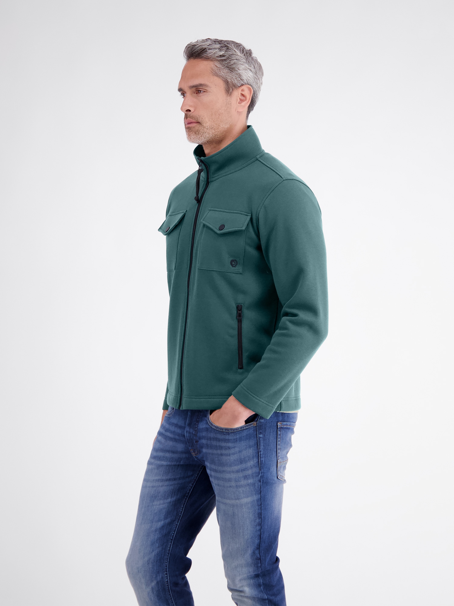 LERROS Sweatjacke »Sweatjacke mit cleaner Optik aus weichem Baumwollmix«