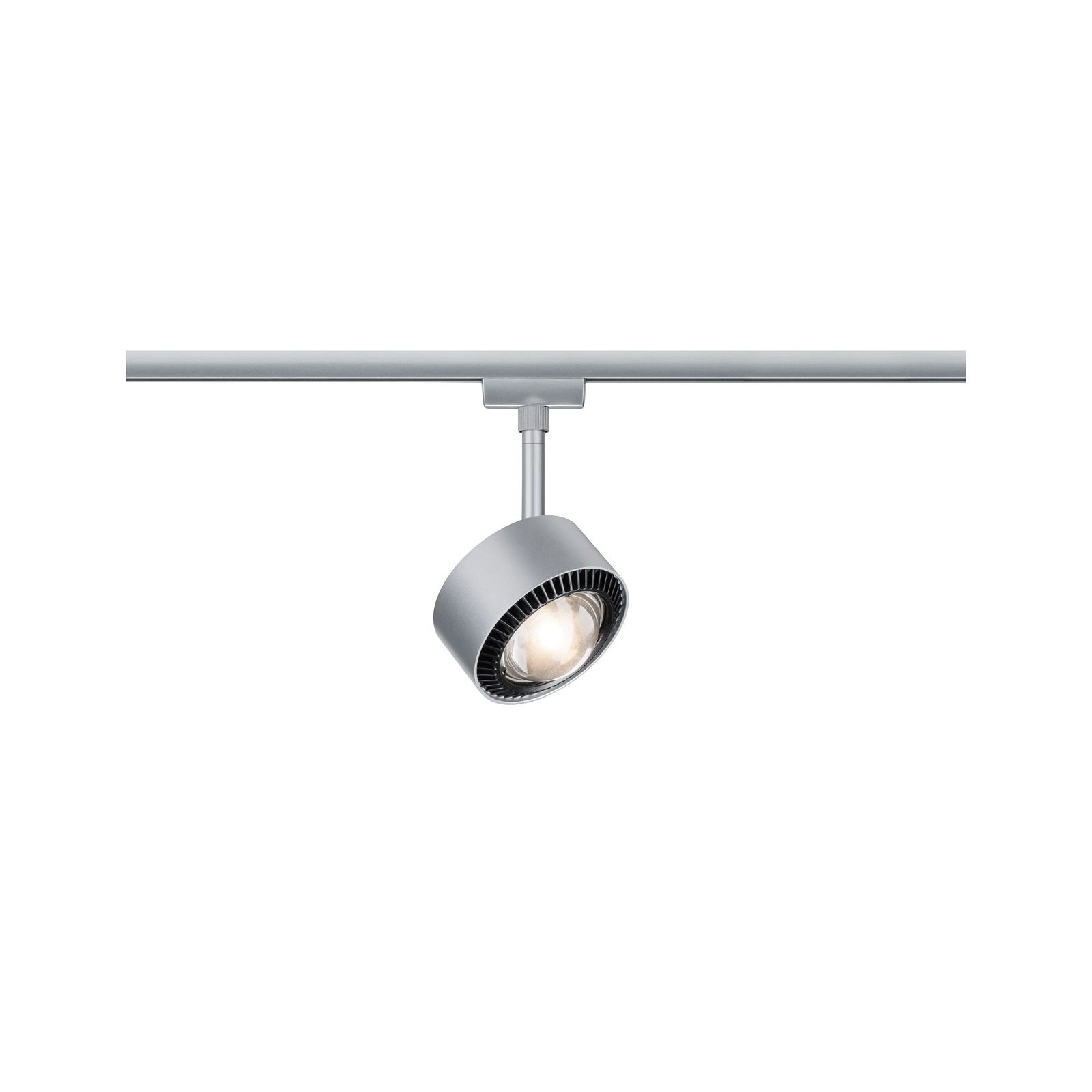 PAULMANN Schienensystem-Leuchten "URail Schienenspot Aldan 498lm 8W 2700K 230V Schwarz matt, Chrom", 1, Ø 9,8cm H: 17cm, 1 Stk., grau, Leuchten,