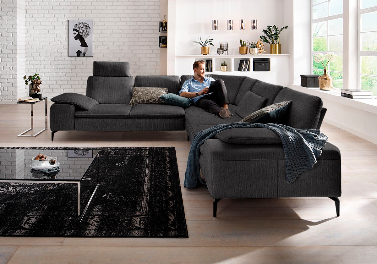 Ecksofa »valentinoo«, (Set), mit Sitztiefenverstellung, Breite 318 cm