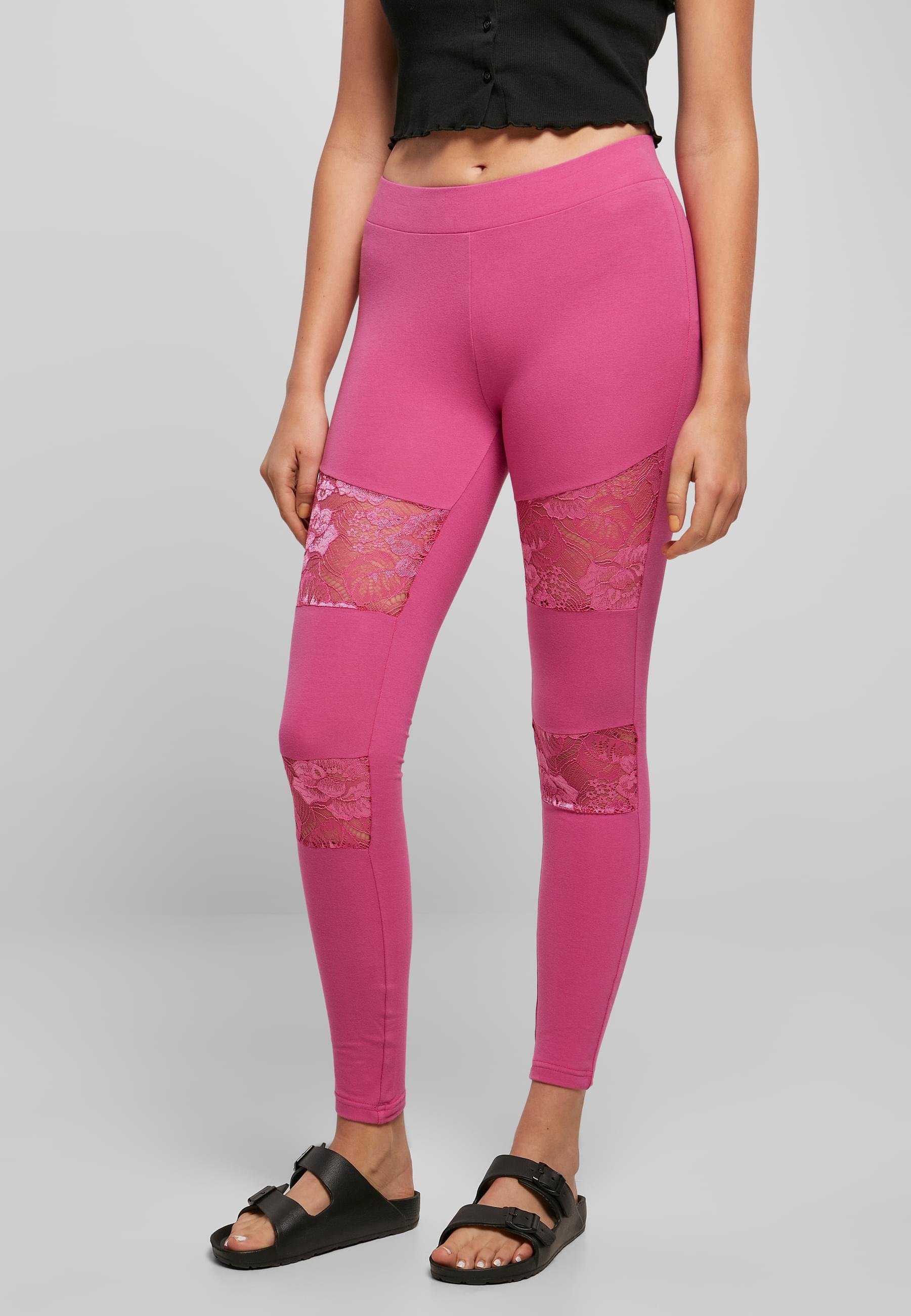 URBAN CLASSICS Leggings »Urban Classics Damen Ladies Laces Inset Leggings«, (1 tlg.)