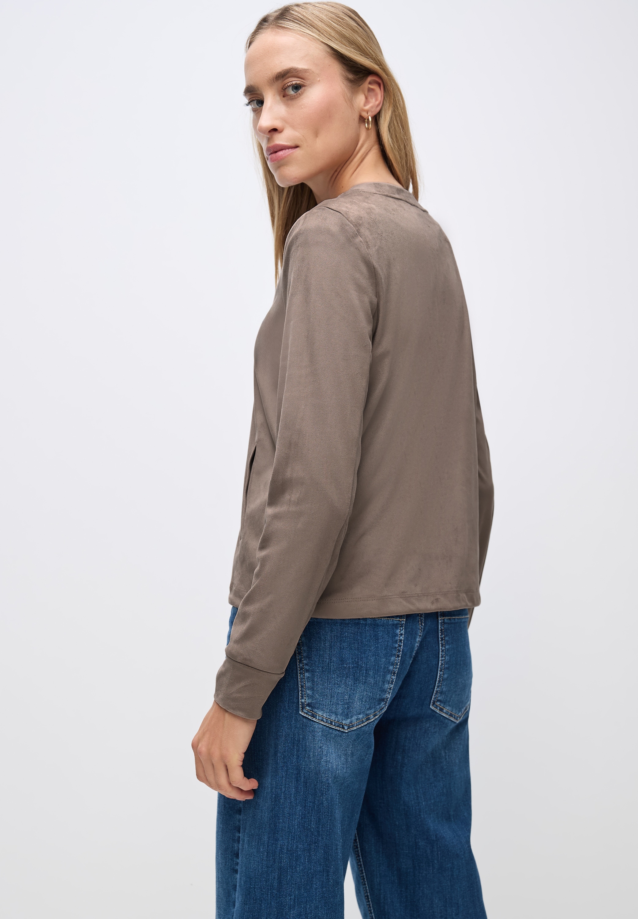 STREET ONE Blouson, ohne Kapuze, Velour mit Taschen