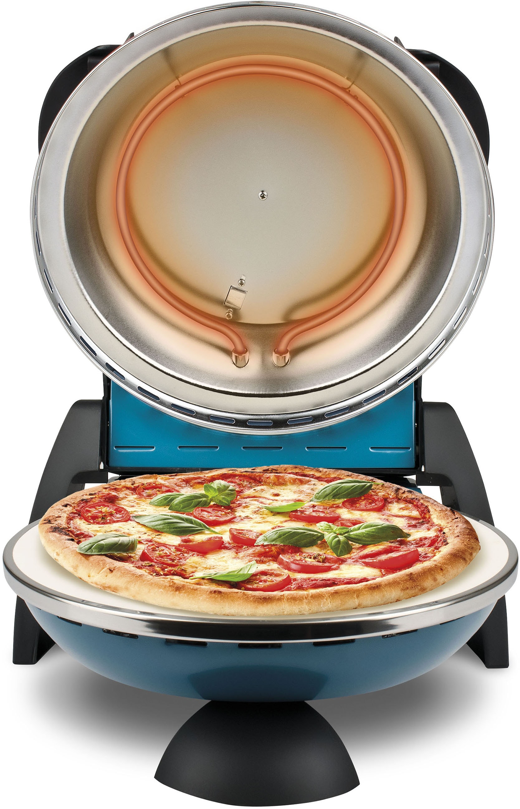G3Ferrari Pizzaofen »G3Ferrari Delizia G1000604 blau«, bis 400 °C mit feuerfestem Naturstein / Pizza und Fladen uvm. in 3 Min