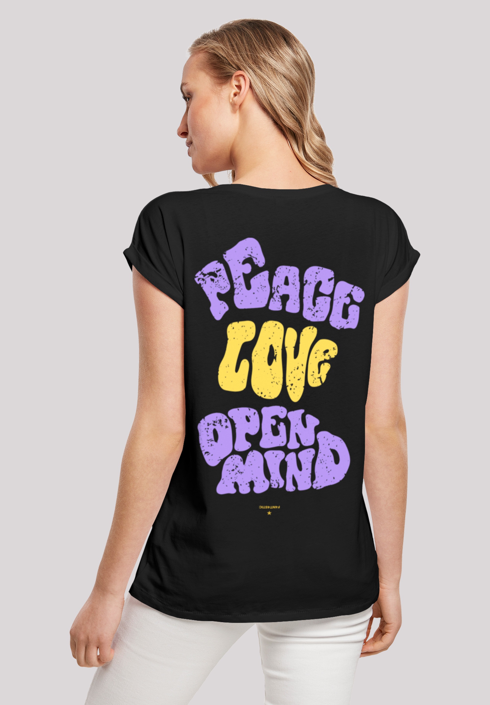 F4NT4STIC T-Shirt "Peace Love and Open Mind", Print