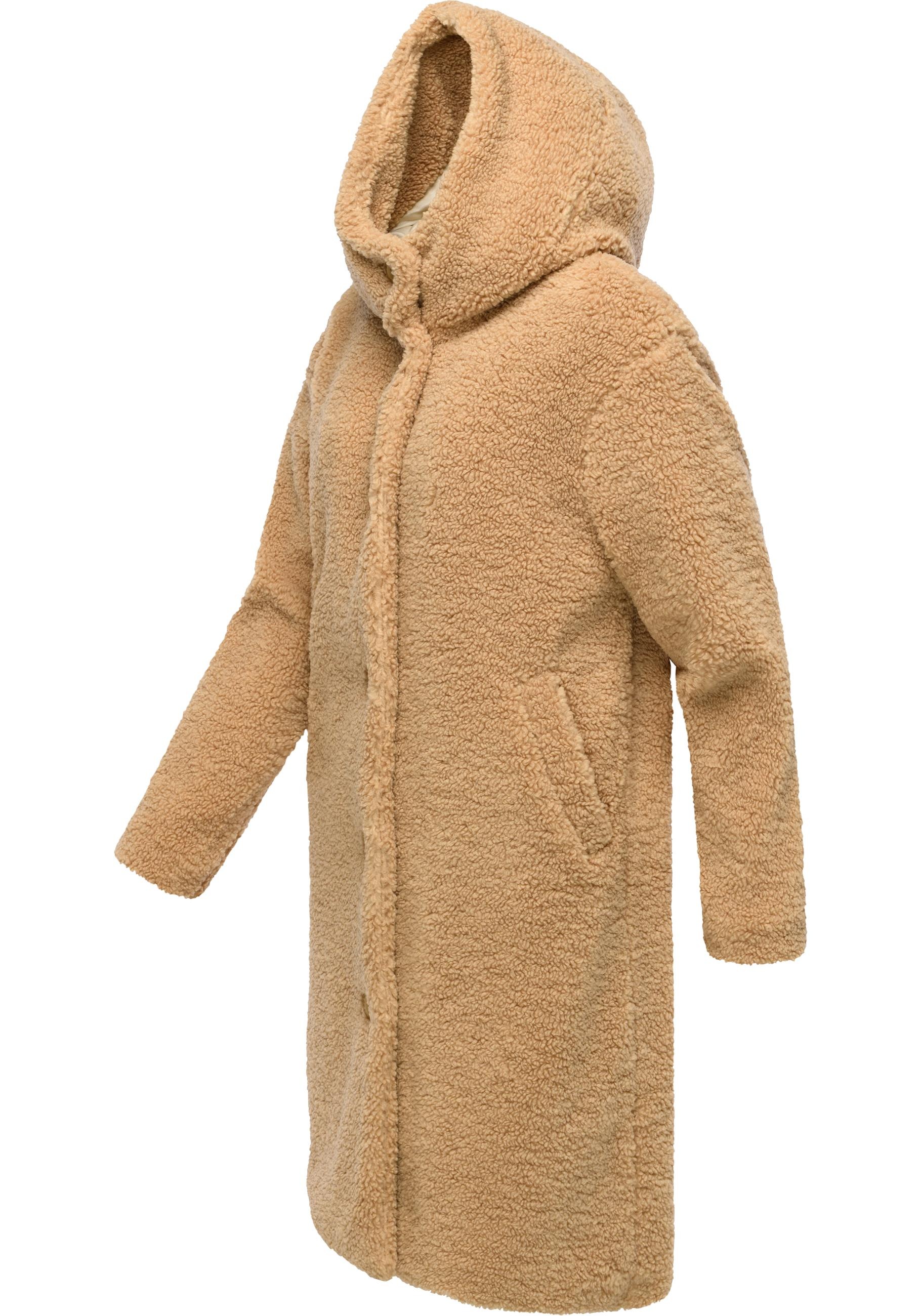 Ragwear Langmantel »Joonie YOUMODO«, Langer Plüschmantel mit Kapuze