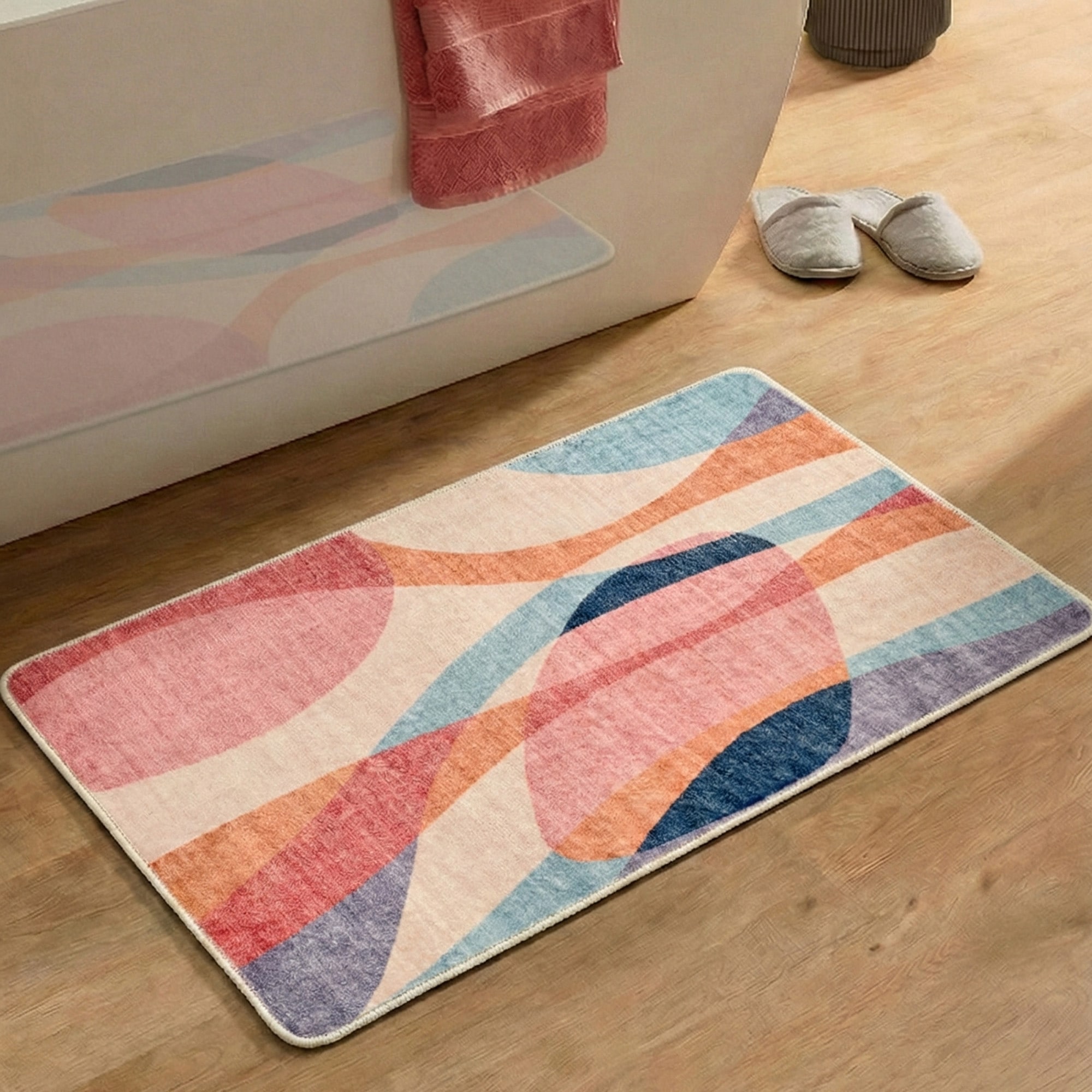Gino Falcone Badematte "Aquata GF-170, Badvorleger, Badezimmer Teppich" Höhe 7 mm rutschhemmend beschichtet fußbodenheizungsgeeignet Badteppich, bedruckt, modernes Design, rechteckig