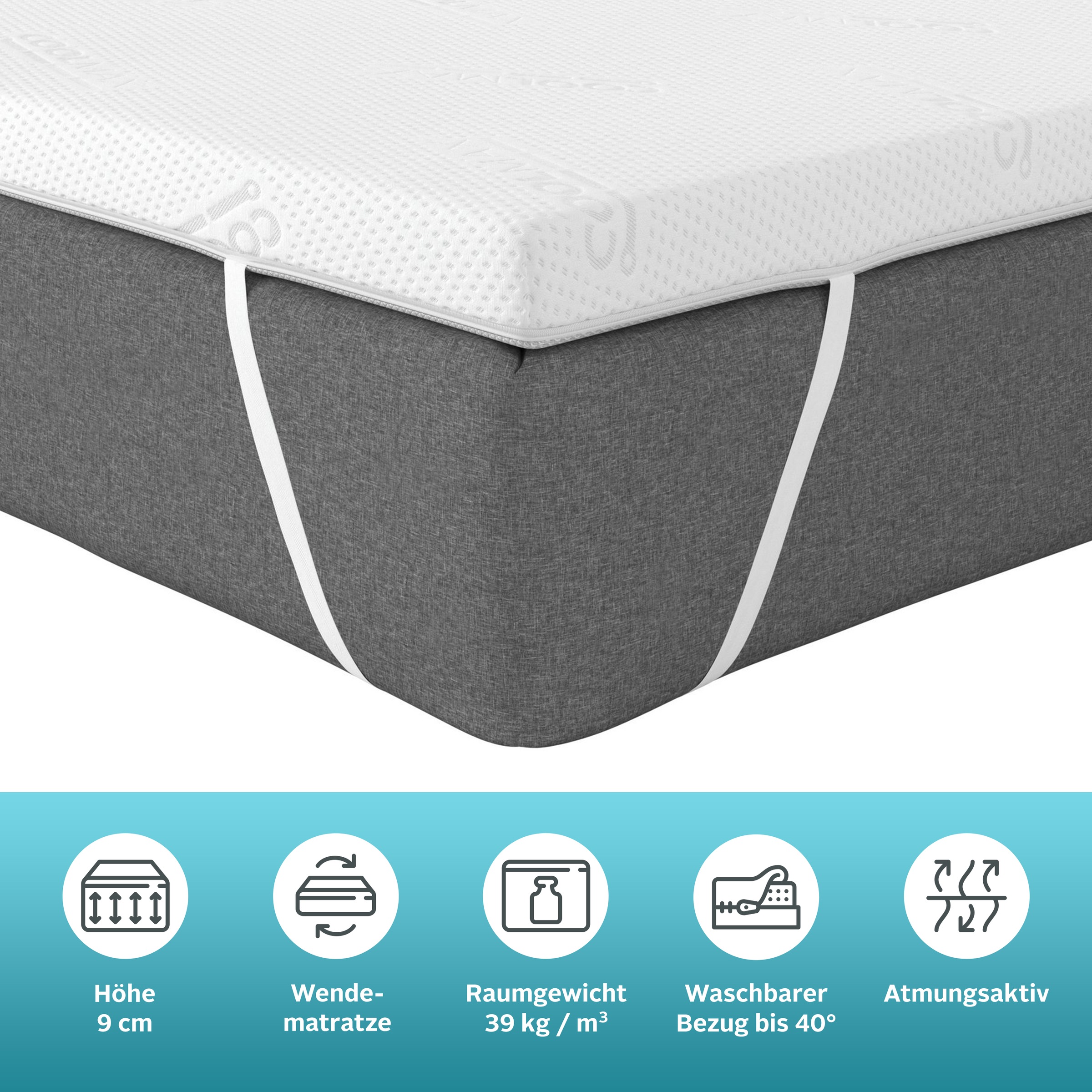 Thumbnail - Älgdröm Topper "Belize, Topper 90x200, 140x200, 180x200 cm, in 2 Härtegraden" Matratze, Boxspringbett, Allergiker geeign...