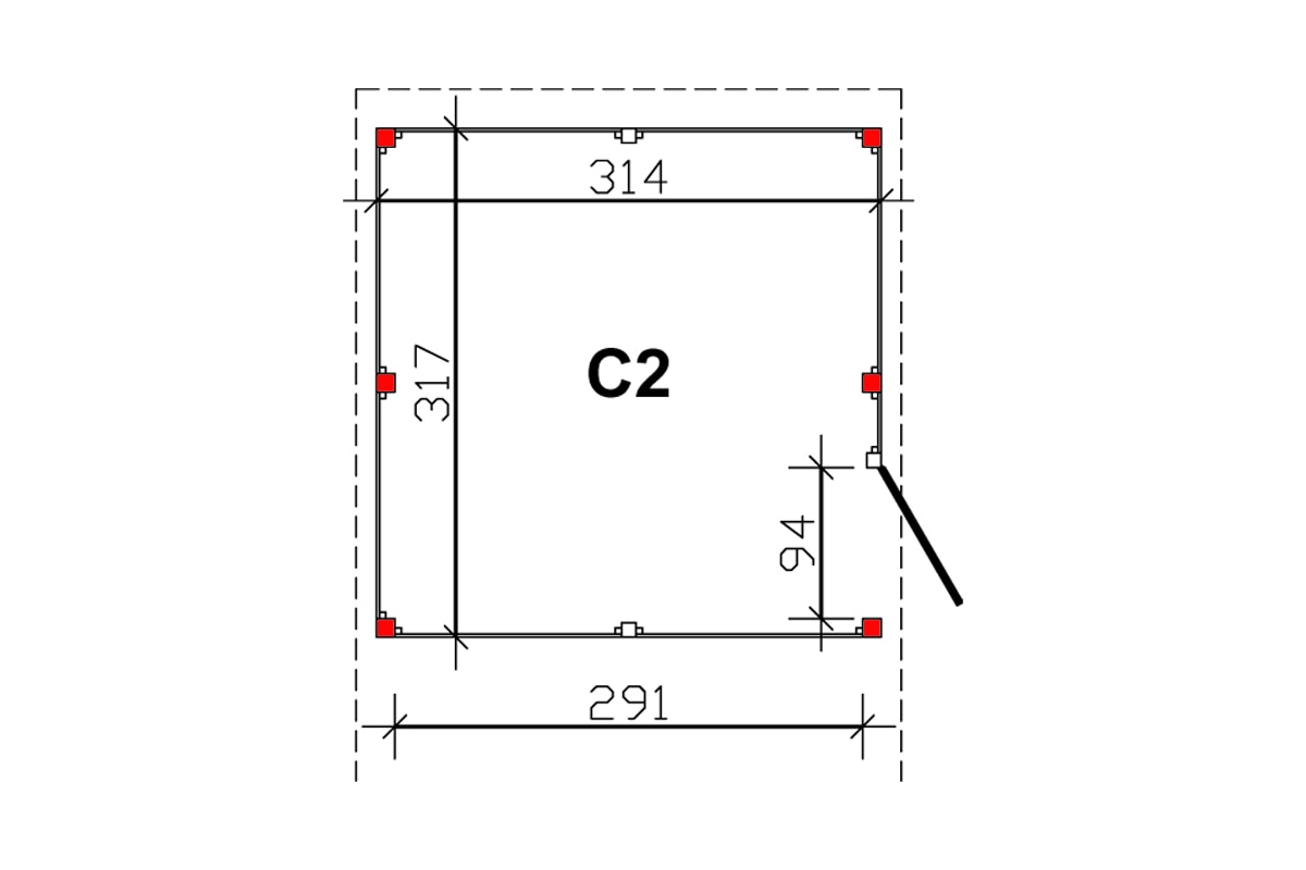 Skanholz Carport-Geräteraum »Abstellraum C2«, aus Profilschalung