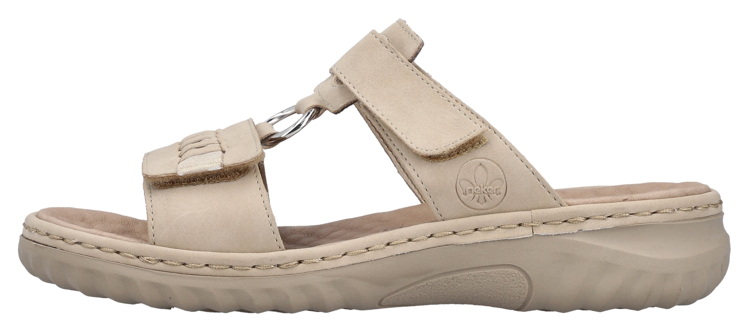 Rieker Pantolette, Sommerschuh, Strandschuh mit regulierbaren Klettverschlüssen