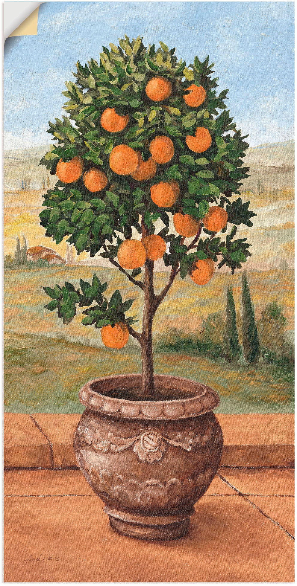 Artland Wandbild "Orangenbaum", Bäume, (1 St.), als Leinwandbild, Wandaufkl günstig online kaufen