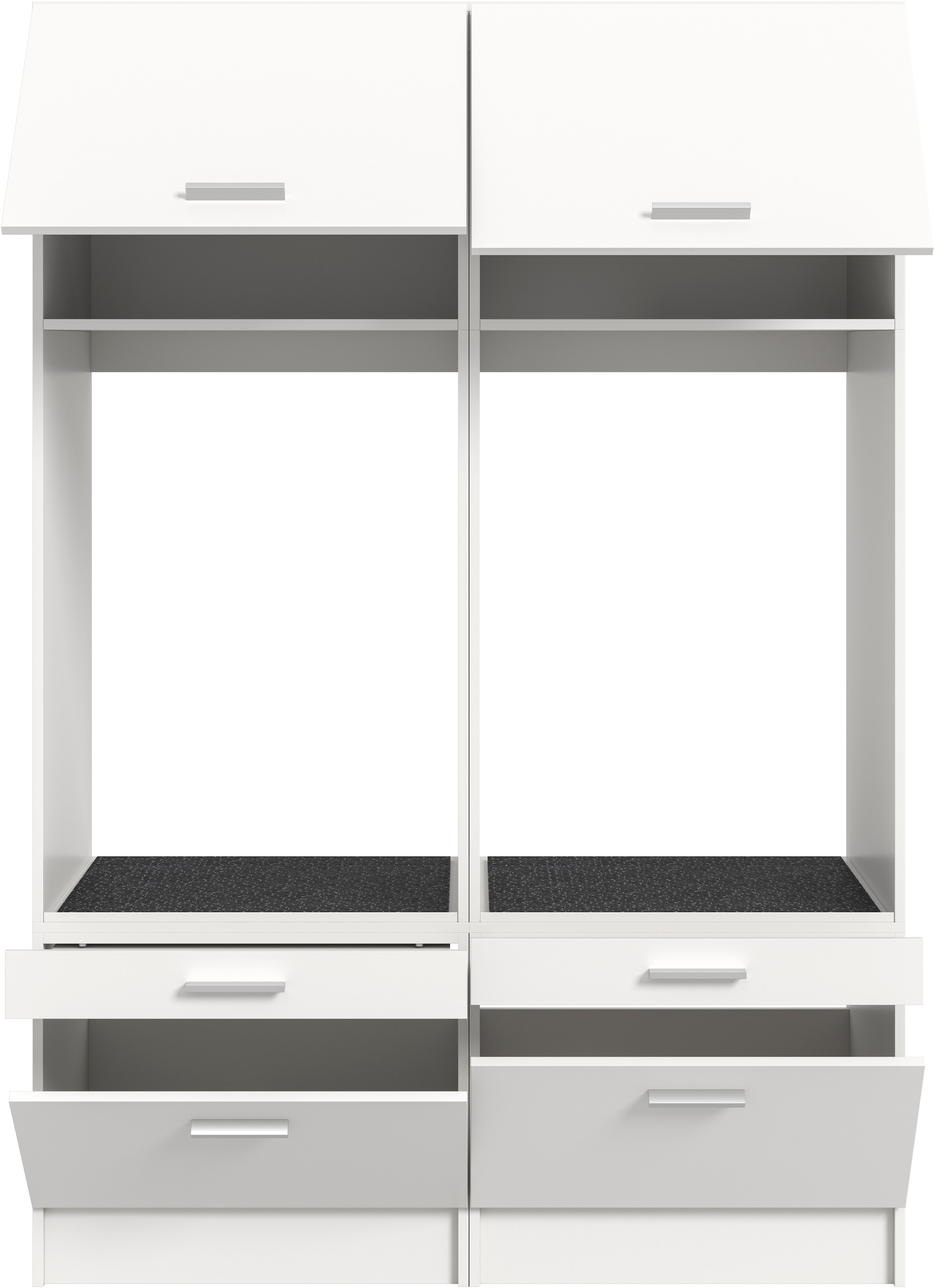 welltime Badmöbel-Set »FALAS, TOPSELLER!, 2-teilig, Hauswirtschaftsraum Set, Breite 133 cm«, (Set, 2 St., bestehend aus: 2x Waschmaschinenumbauschrank, in verschiedenen Farben), Kombination, Waschmaschinenumbau, Waschmaschinenschrank, Wäschekammer