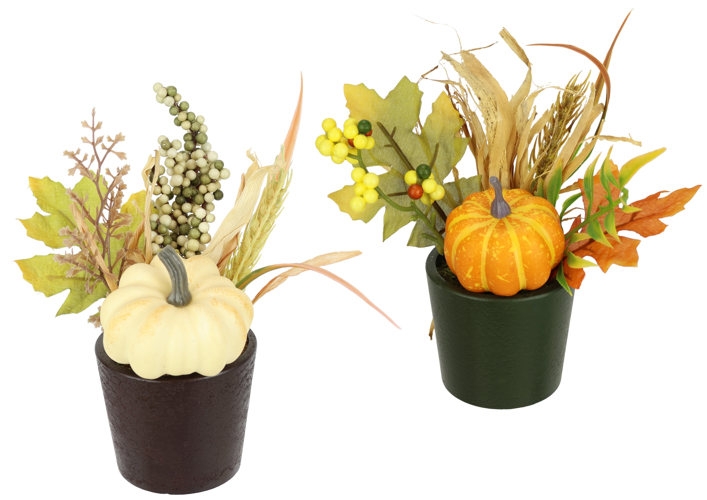 I.GE.A. Kunstblume "Gesteck Kürbis/Beeren", 2er Set im Topf Herbstlaub Deko günstig online kaufen