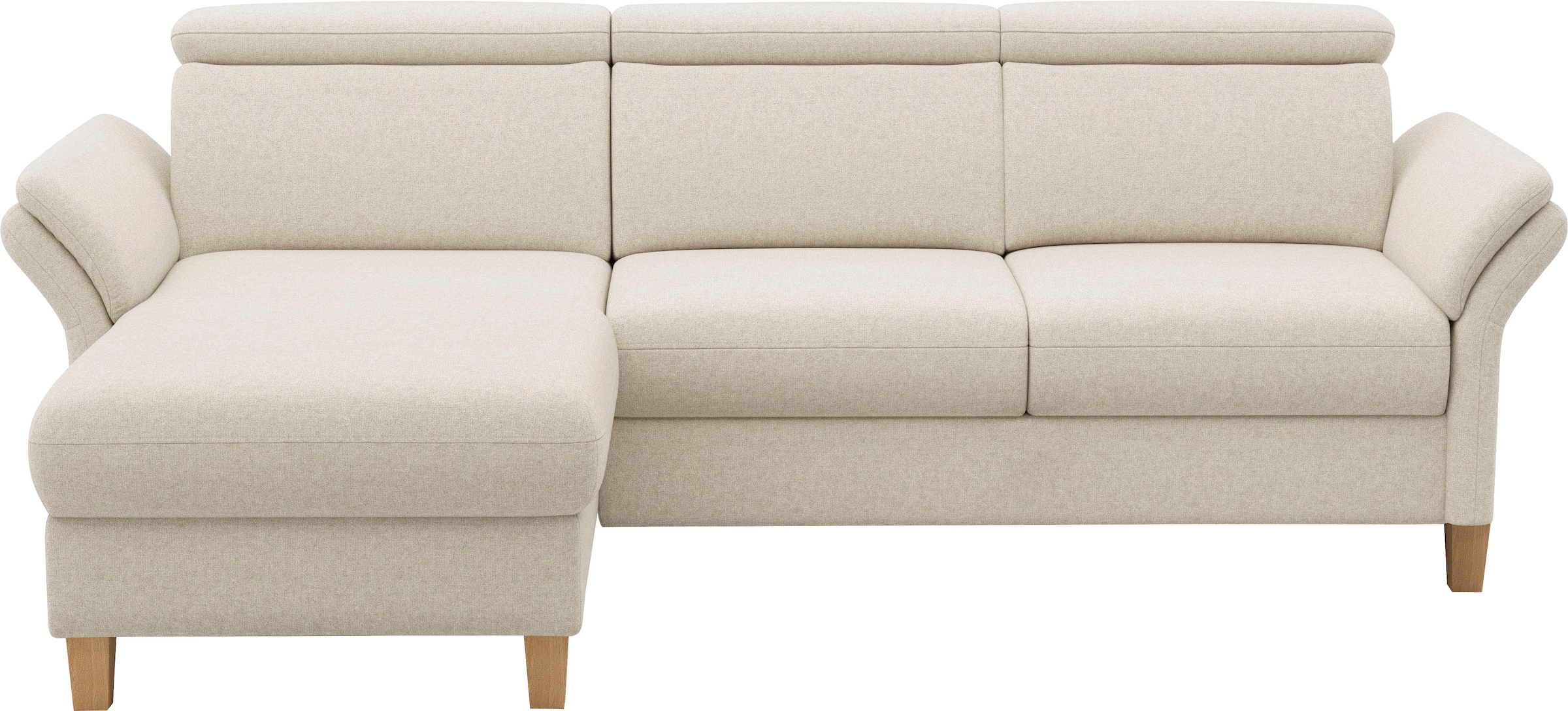 Home affaire Ecksofa »Glendale, L-Form« inkl. Kopfteilverstellung, wahlweise mit Vorziehsitz und Bettkasten