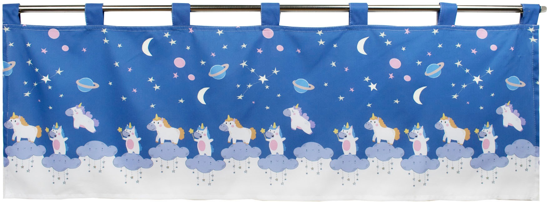 Thumbnail - Delindo Lifestyle Scheibengardine "Einhorn" Schlaufen 1 Stk. tlg. Leuchtet in der Nacht