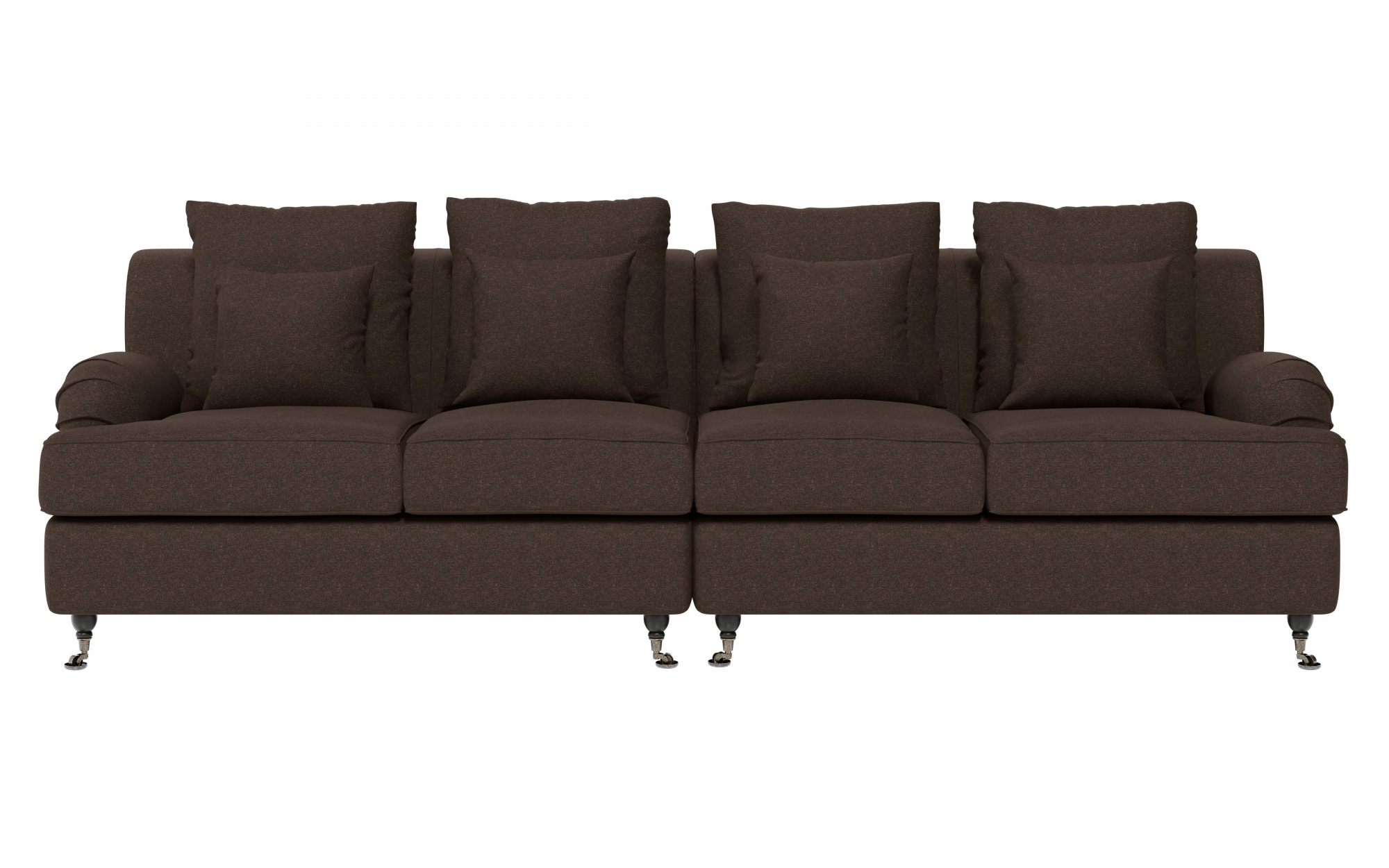 Home affaire Big-Sofa "NORIN", zwei Fußarten: vorne - Rollen, hinten - Holz günstig online kaufen