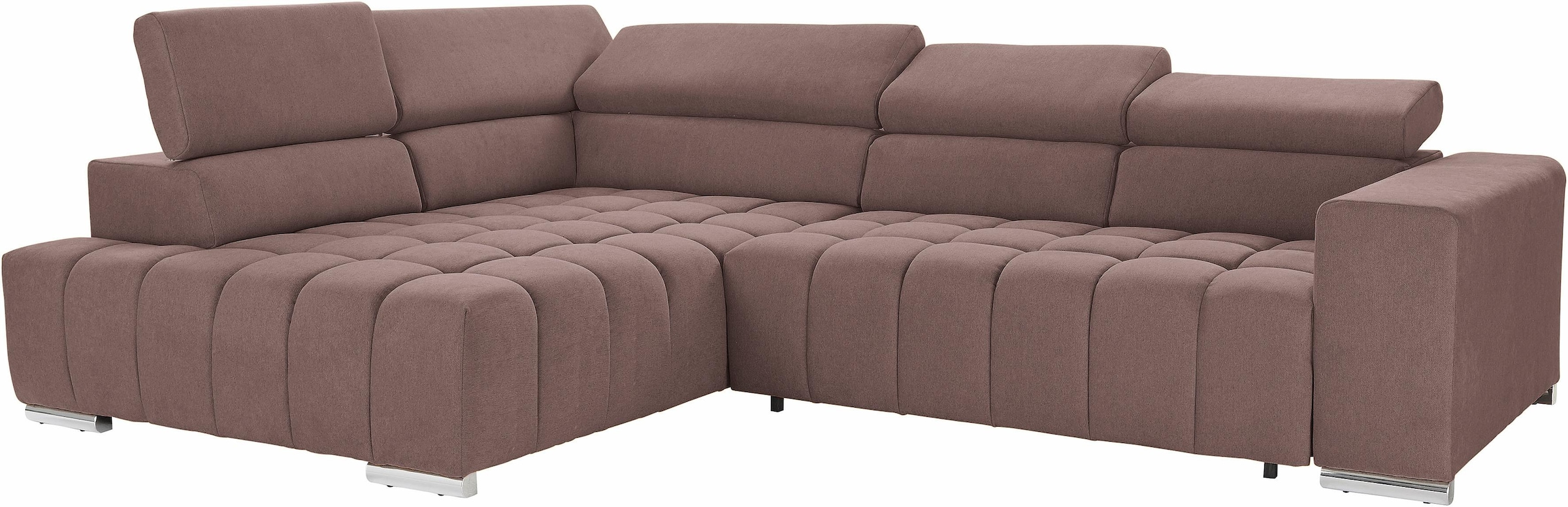 exxpo - sofa fashion Ecksofa Elias, L-Form, mit Kopf- bzw. Rückenverstellung, wahlweise mit Bettfunktion