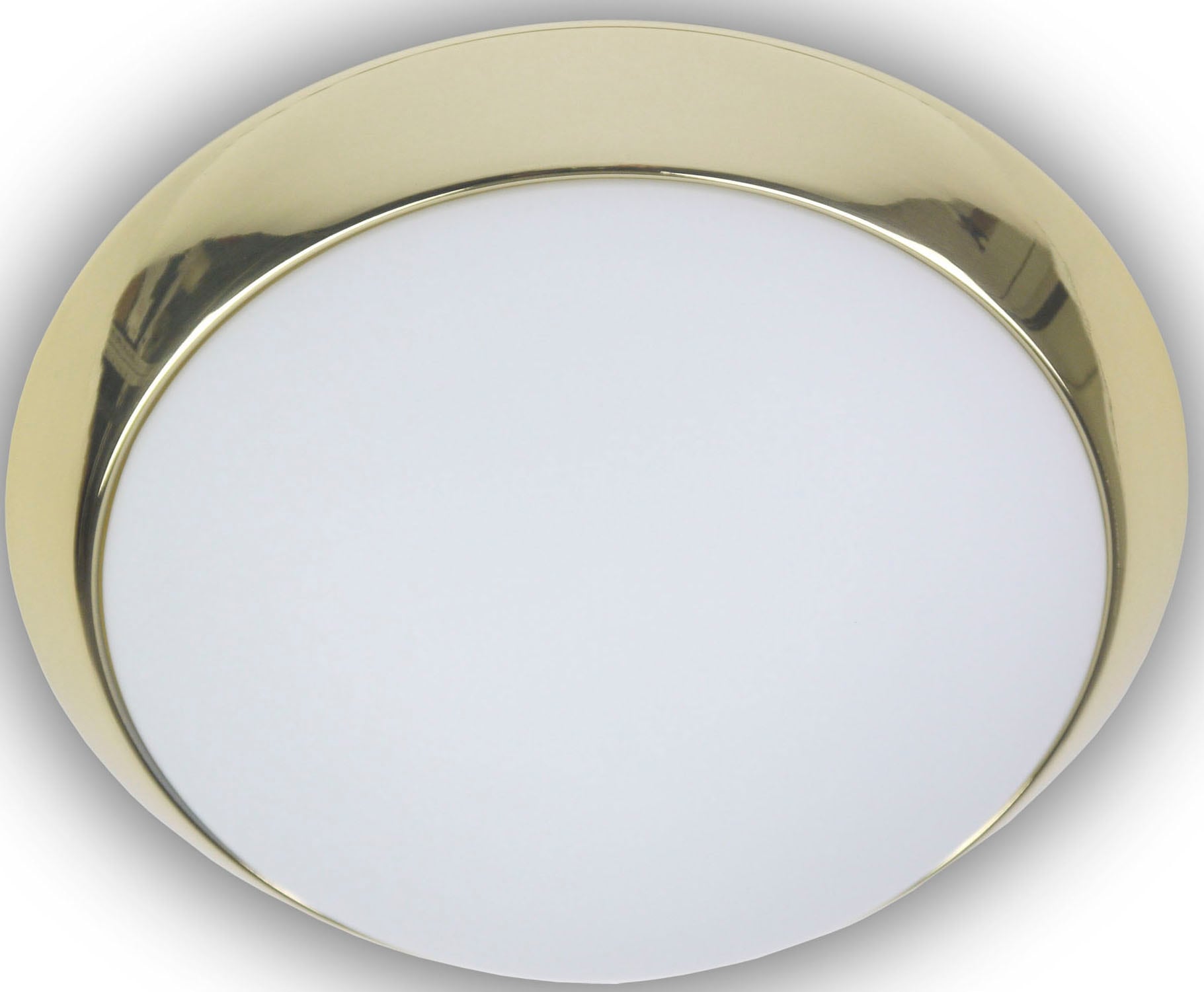 NIERMANN Deckenleuchte "Opal matt, Dekorring Messing poliert, LED", messing poliert, 1, Ø 35cm, 1 Stk., Leuchten, Deckenleuchte