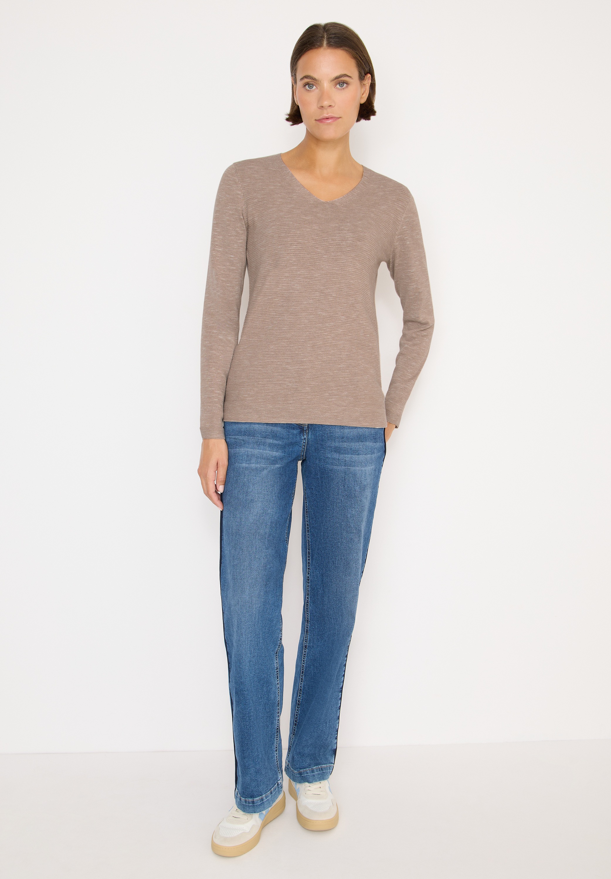 STREET ONE Strickpullover, im Melange Look