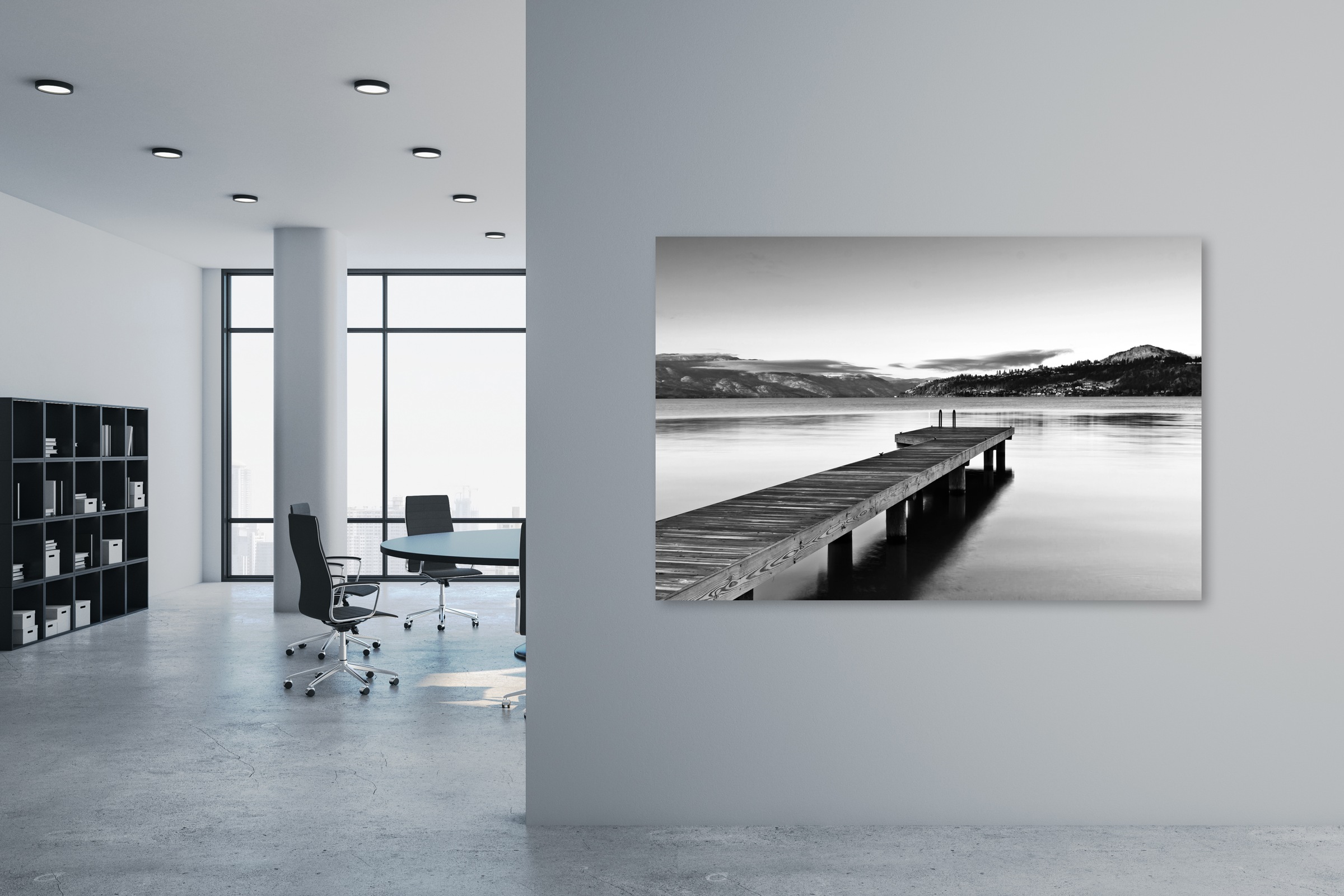 queence Leinwandbild "Der Steg" Kunst  Modern  Seebilder  Seelandschaft  St günstig online kaufen