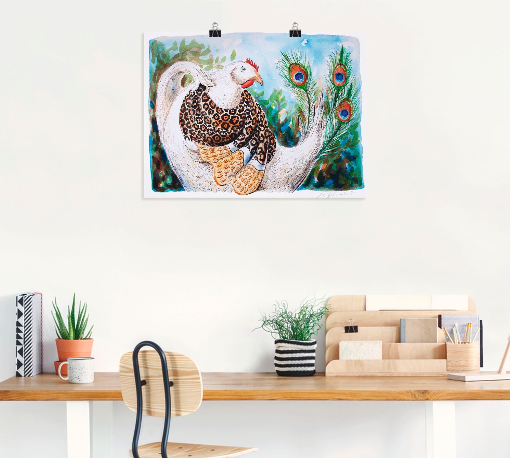 Artland Wandbild »Eitles versch. als | BAUR (1 Wandaufkleber in bestellen Größen oder Huhn«, Leinwandbild, St.), Poster Vögel