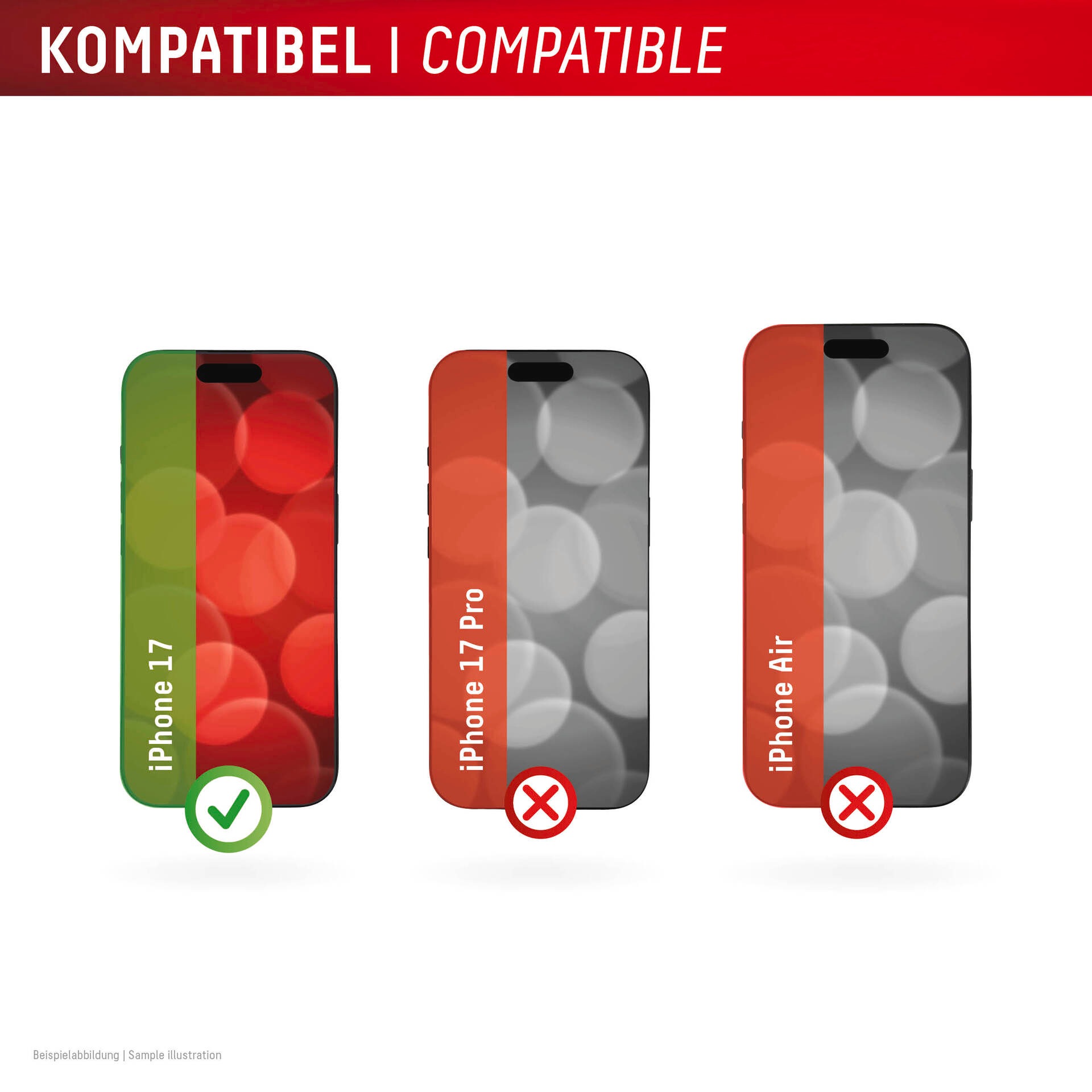 Displex Displayschutzglas »Real Glass Screen Protector inkl. Case«, für Apple iPhone 17, Displayschutzfolie, Schutzfolie, Bildschirmschutz, kratz- & stoßfest