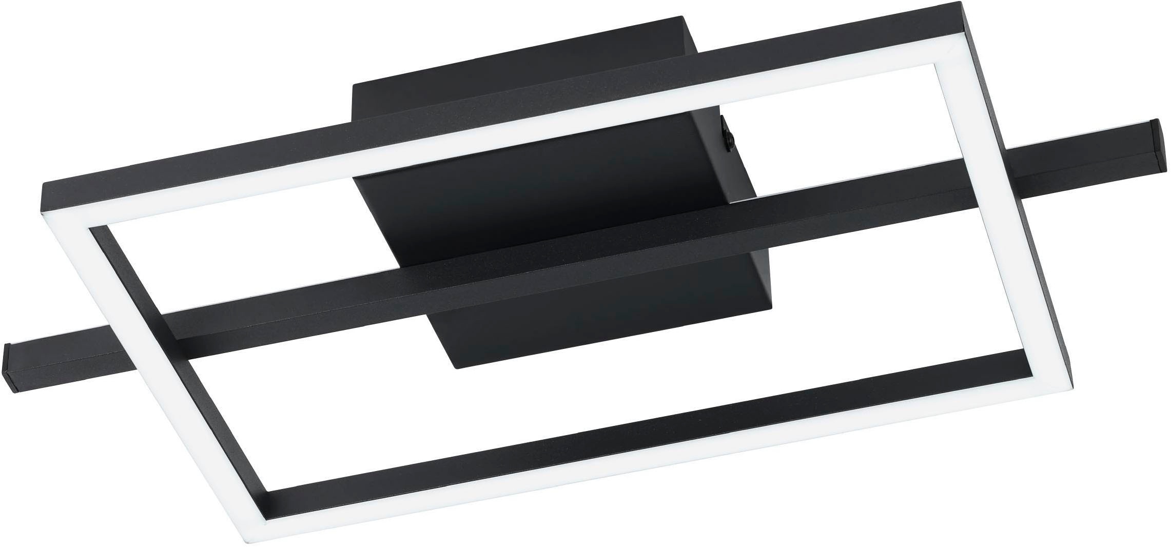 EGLO Deckenleuchte "Amandolo Deckenlampe RGB Backlight Fernbedienung inkl. geometrisch", 1, H: 6,5cm, 1 Stk.schwarz, Wohnzimmer, Leuchten,