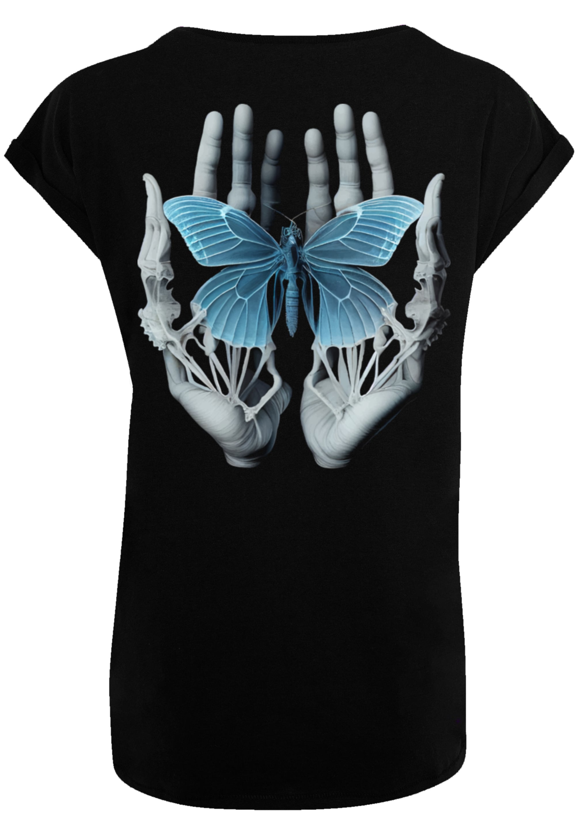 F4NT4STIC T-Shirt »Skelett Hände Schmetterling«, Premium Qualität