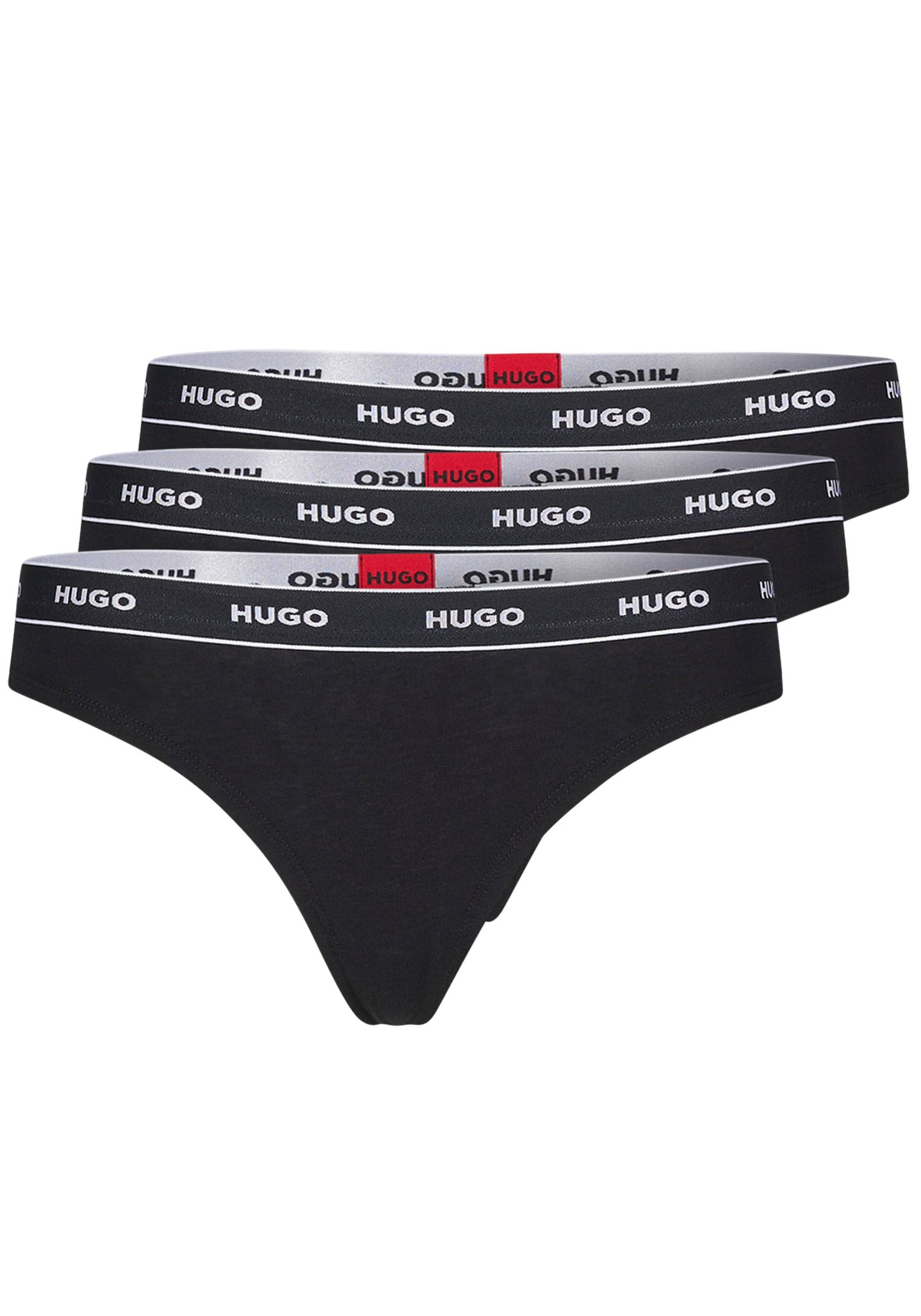 HUGO Underwear String »TRIPLET THONG STRIPE«, (3 St.), mit HUGO Logo-Elastikbund