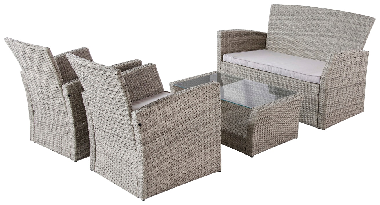 my Flair Gartenlounge-Set 4 Stk. tlg. 1 Sofa, 2 Sessel, 1 Tisch günstig online kaufen