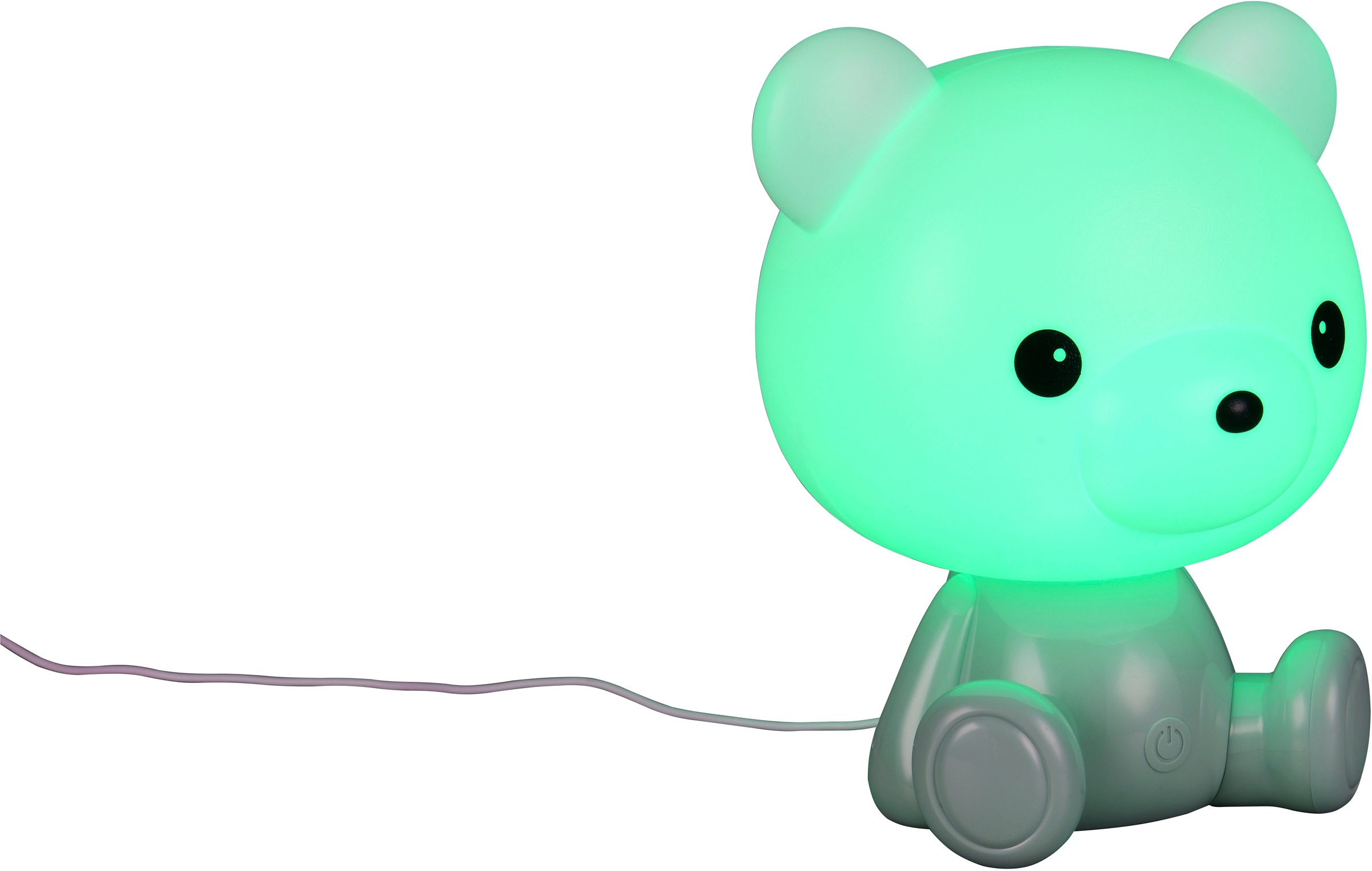 REALITY Leuchten LED Tischleuchte »CUTIE, Kinderzimmer Tischleuchte Nachttischleuchte Bären Optik, RGB«, 1 flammig, Leuchtmittel LED-Board | LED fest integriert, 0,3W 30 Lumen warmweiß 3000K, RGB Farbwechsel Modus, USB-Anschluss