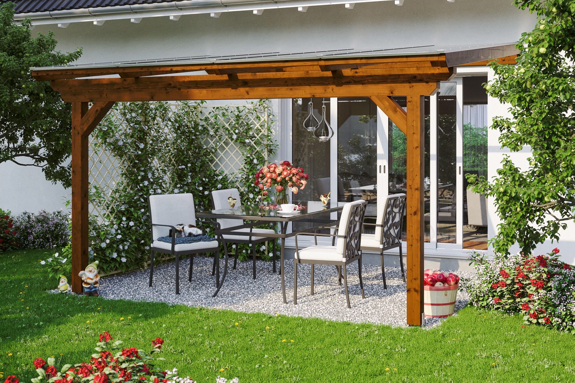 Skanholz Terrassendach »Ancona«, Leimholz