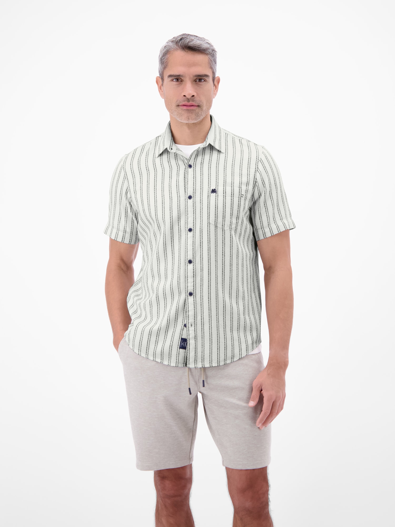 LERROS Kurzarmhemd »Gestreiftes Kurzarmhemd, 100 %Baumwolle«