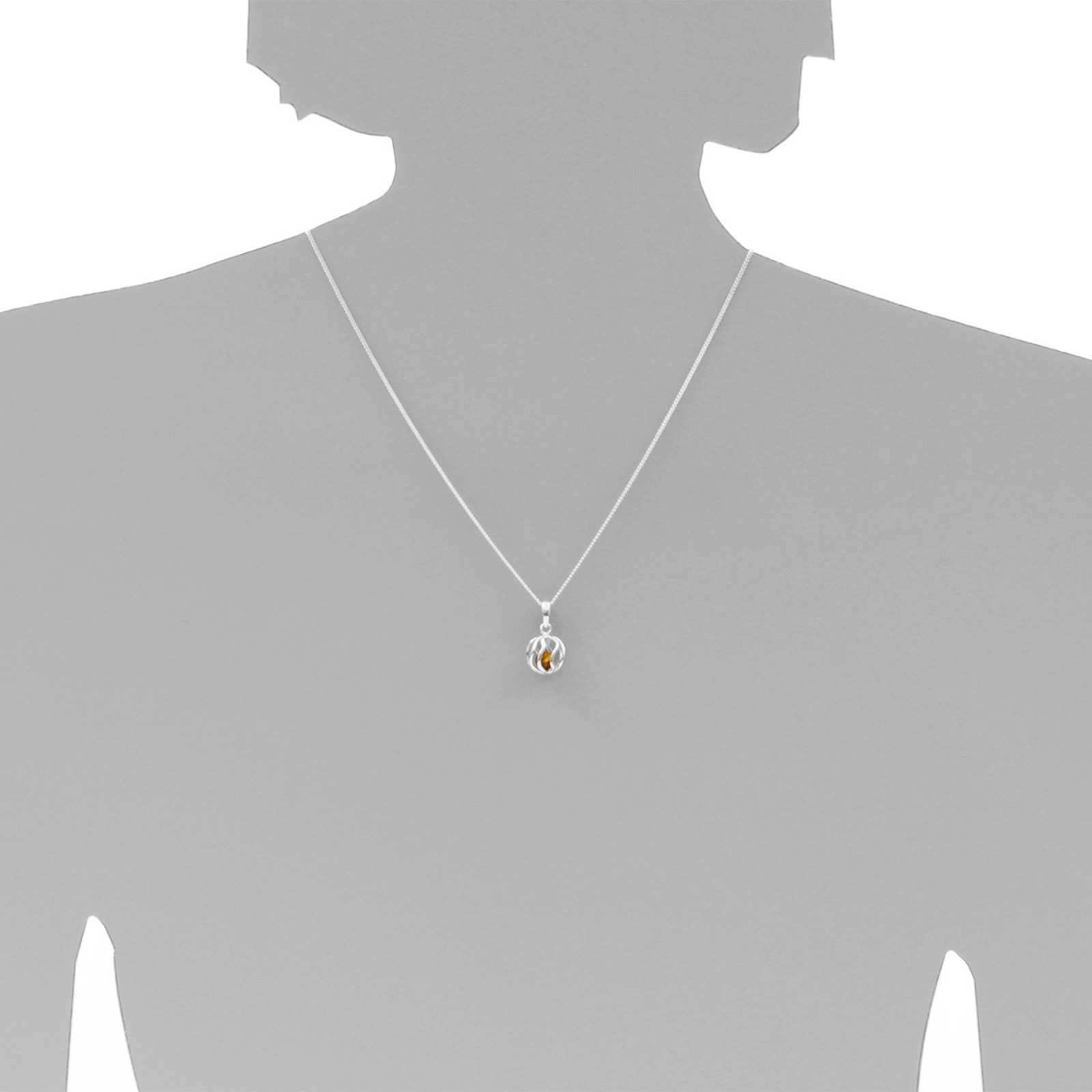 Ostsee-Schmuck Sinja Necklace Silver 925 Amber 45cm 3