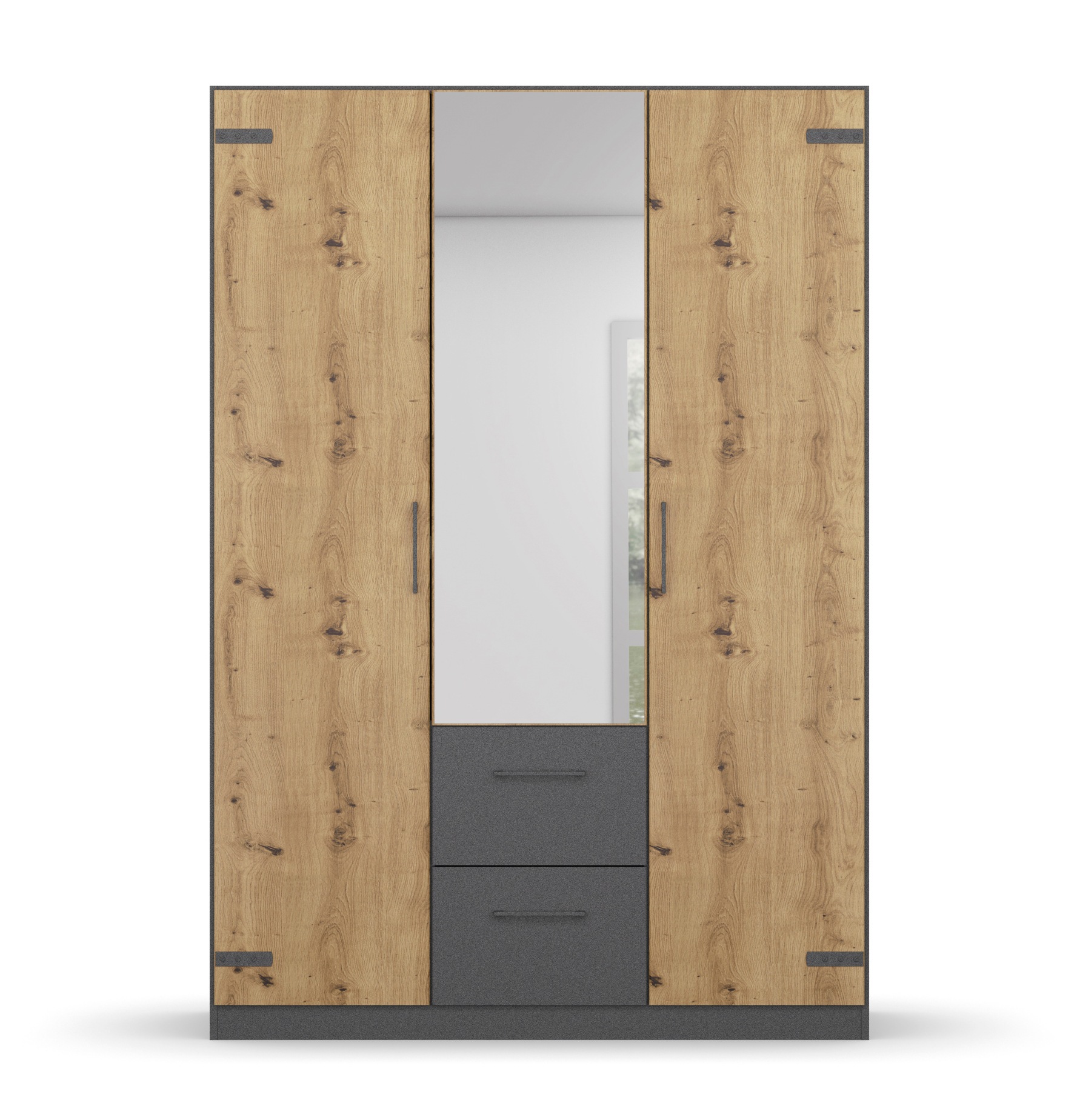 Thumbnail - rauch Drehtürenschrank "Holmes", im Industrial Style, mit Schubkästen, mit oder ohne Spiegel