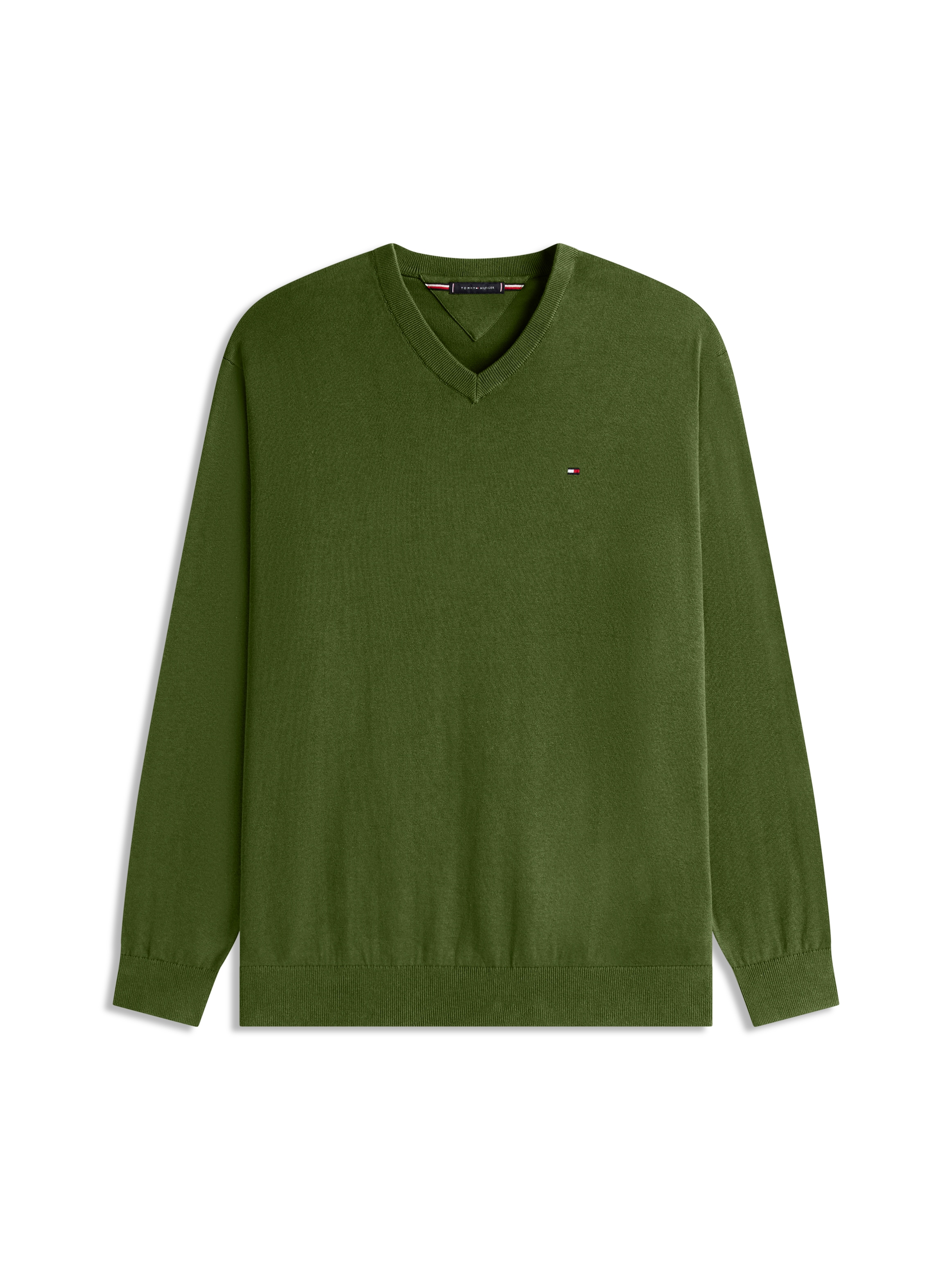 Tommy Hilfiger Big & Tall V-Ausschnitt-Pullover »BT-ESSENTIAL COTTON« Rippbündchen am Ärmel, Saum und Ausschnitt,  Große Größen, normale Passform