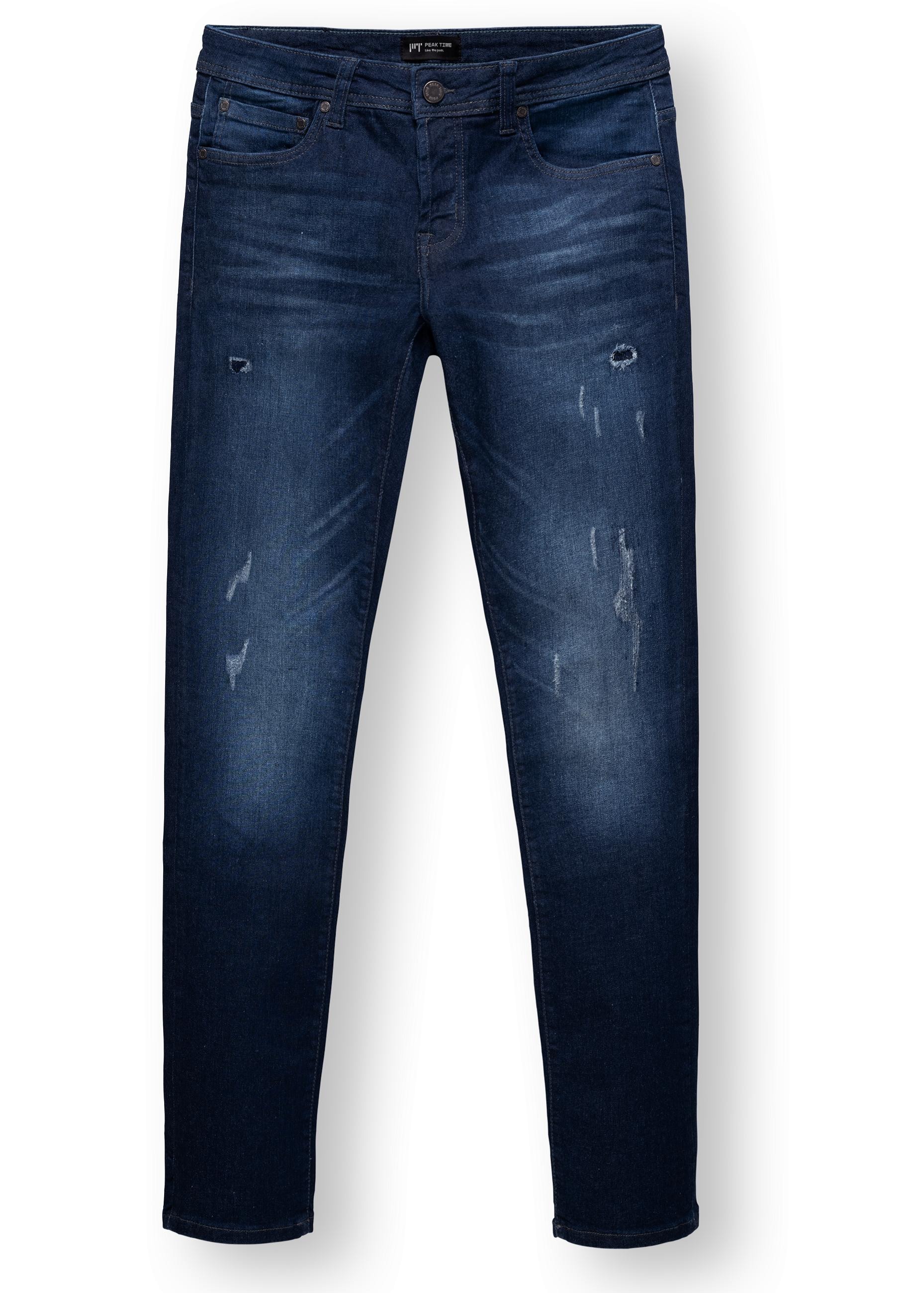 PEAK TIME Slim-fit-Jeans »München« Herren Jeans mit Destroyed-Optik