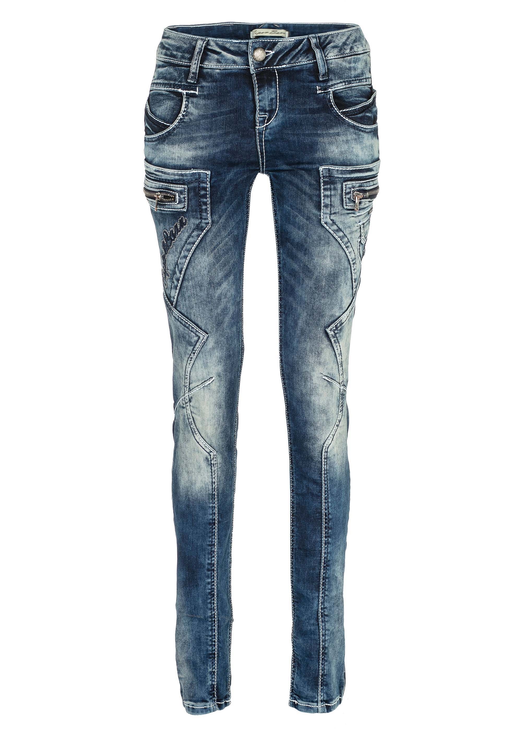Cipo & Baxx Bequeme Jeans, mit niedriger Taille in Straight Fit