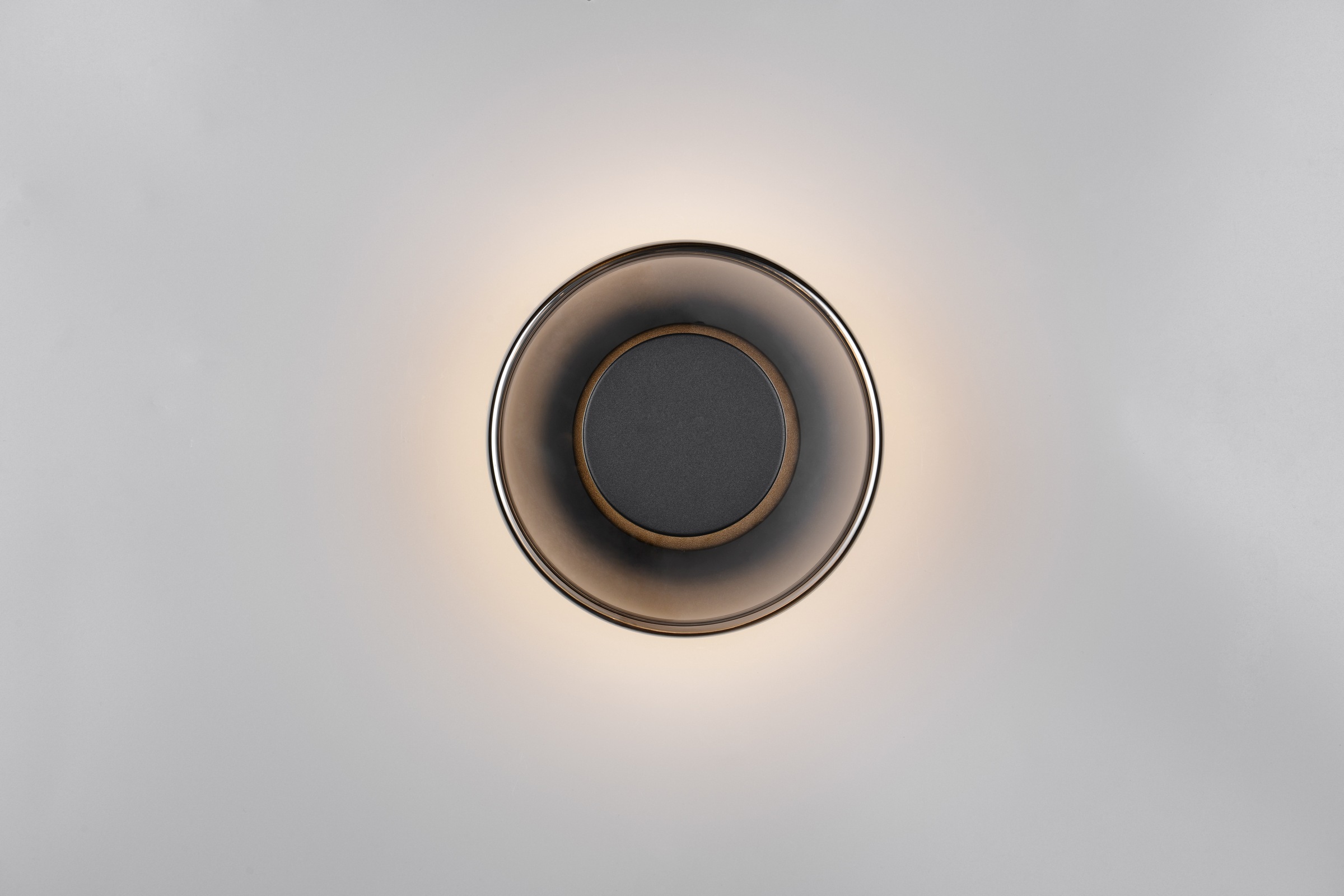 TRIO Leuchten LED Wandleuchte »CELESTE, LED Wandlampe aus Metall Glas und Holz Ø 22cm, 10W 1100 Lumen«, 1 flammig, Leuchtmittel LED-Board | LED fest integriert, 3-Stufen dimmbar über Wandschalter, elegante moderne Wandlampe Flur